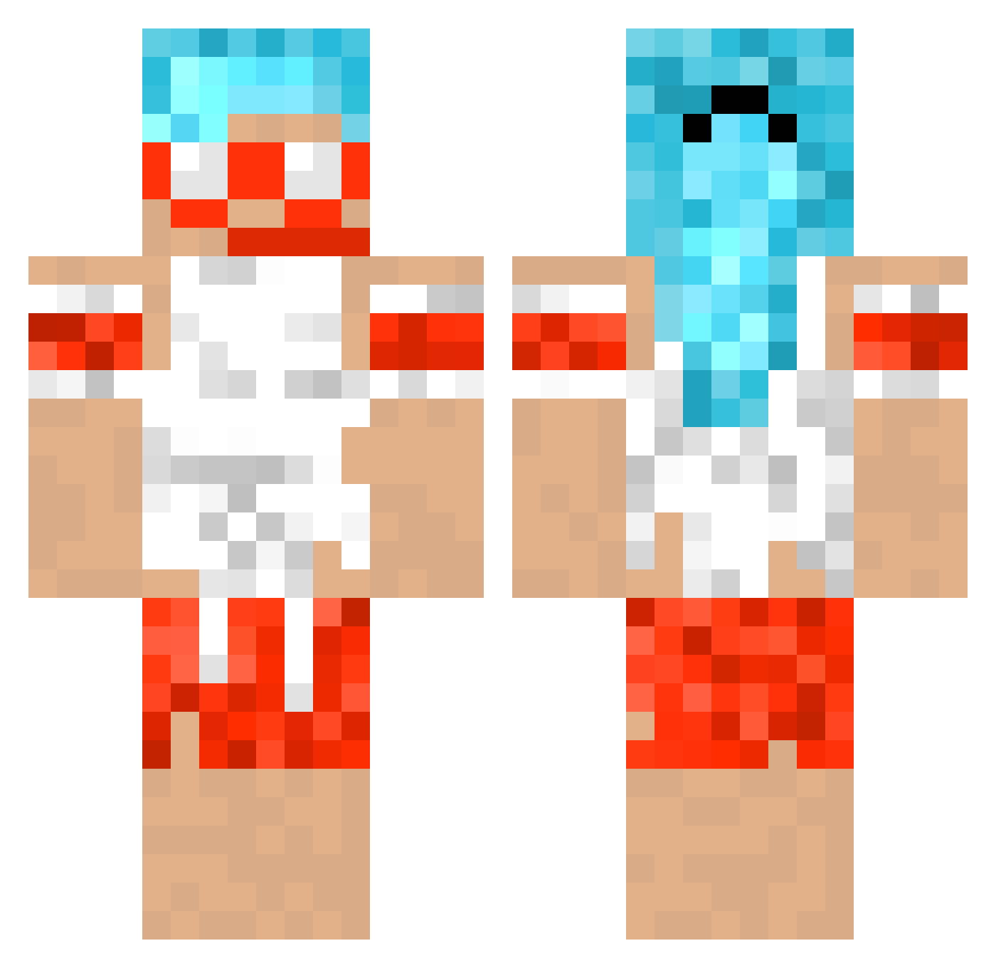 Slycott Minecraft skin, front and back view