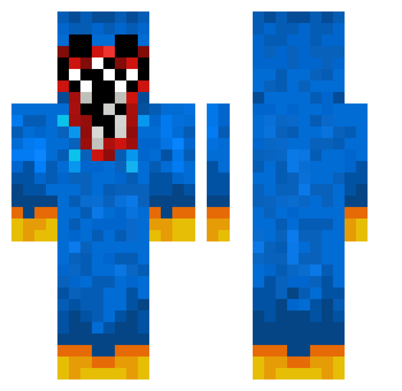 Ecolab Minecraft skin, front and back view