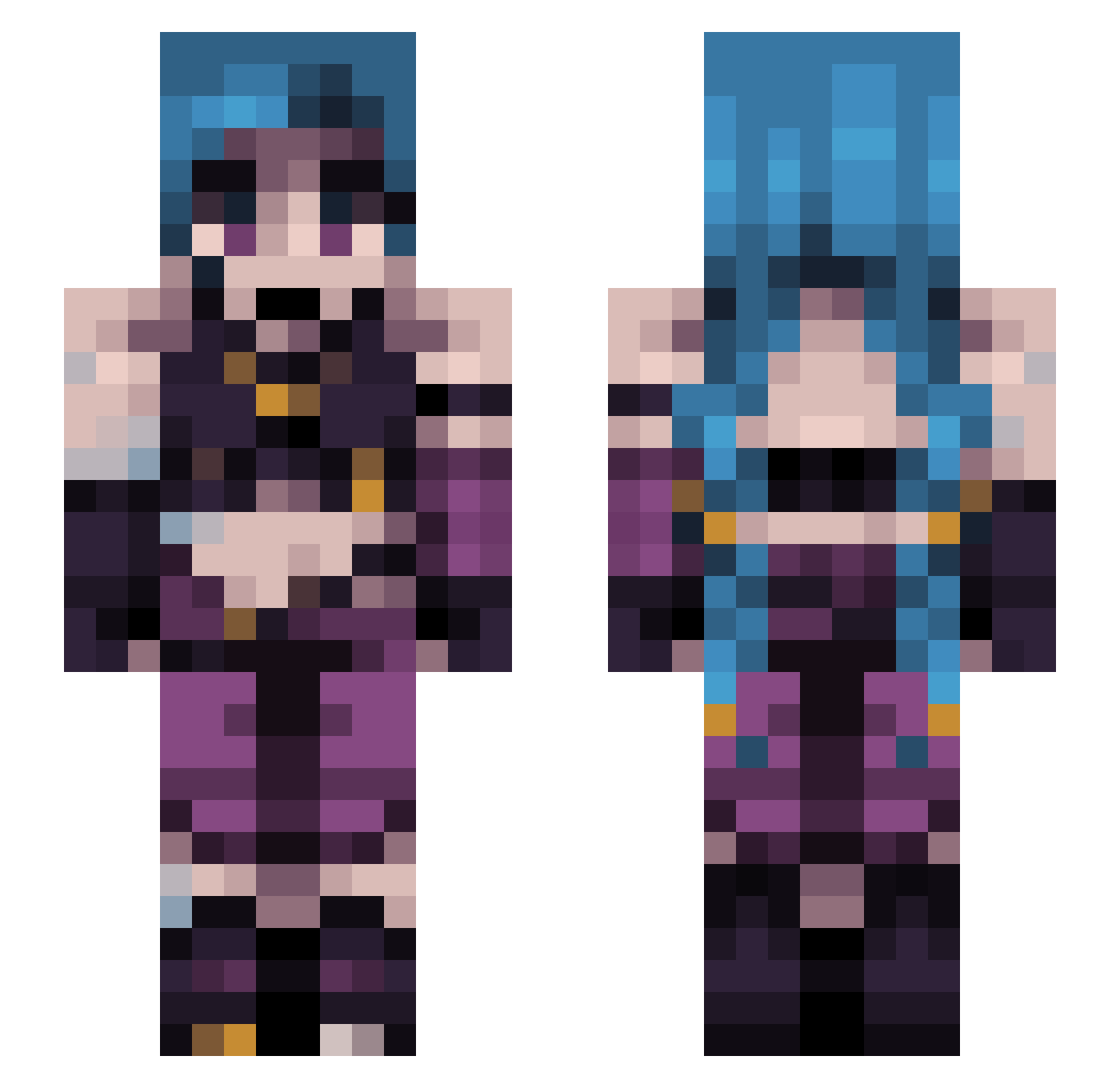 FranckCrafter Minecraft skin, front and back view