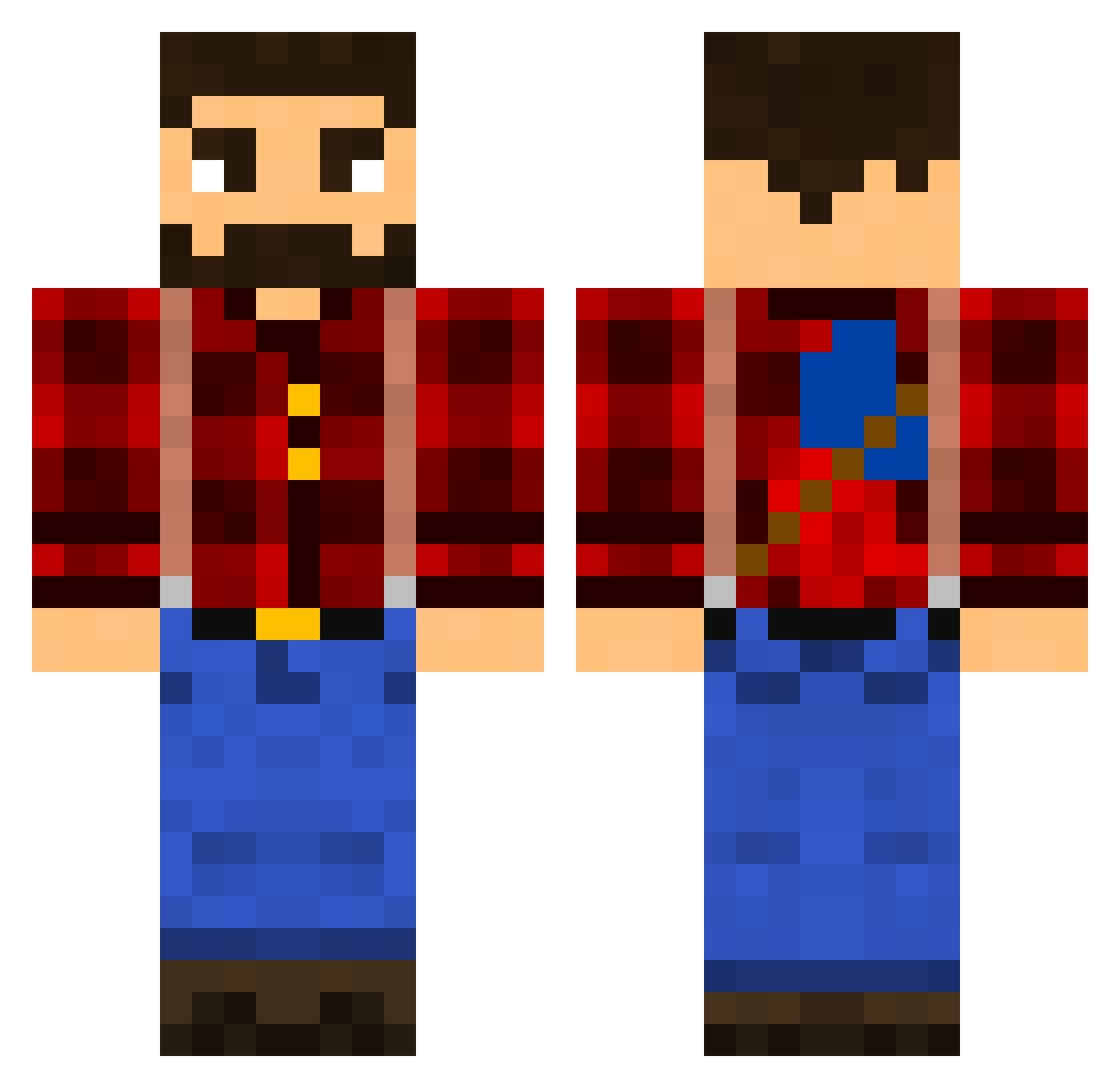 Tom_Crus Minecraft skin, front and back view