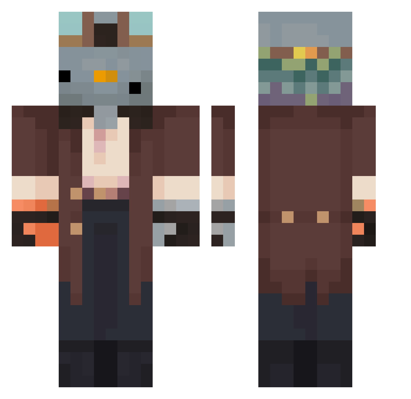 v_victor Minecraft skin, front and back view
