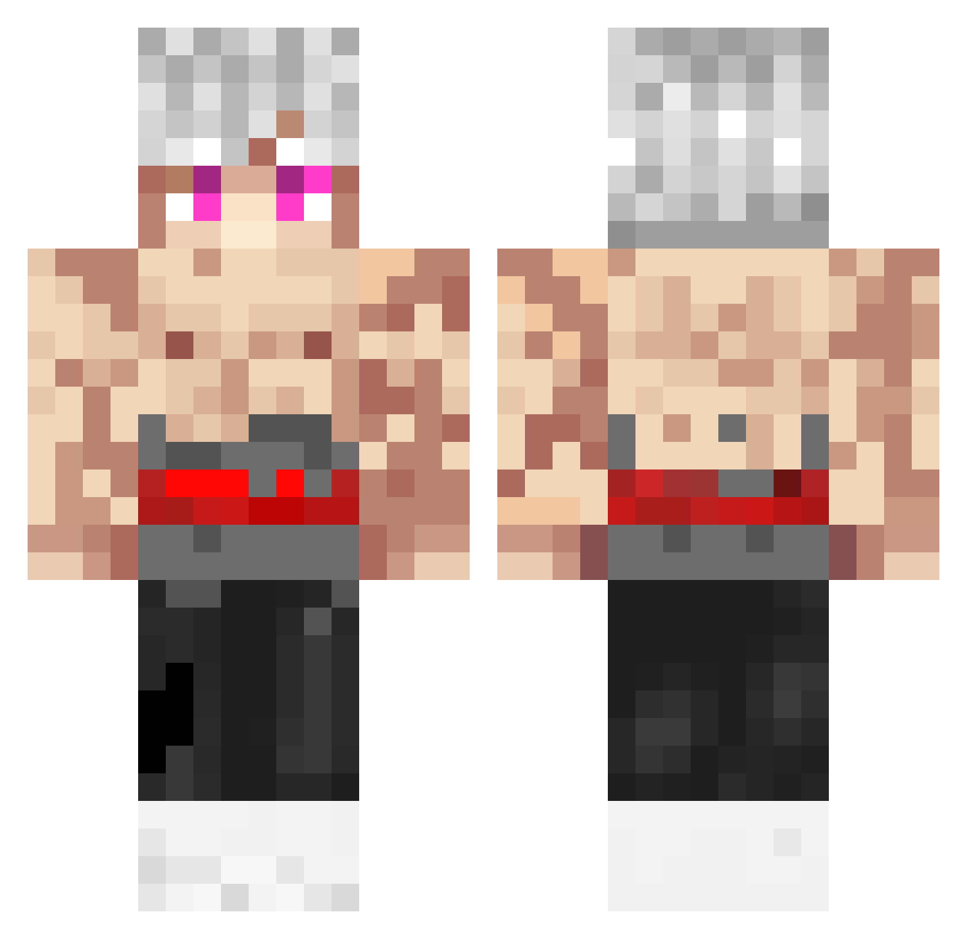 Prozo12 Minecraft skin, front and back view