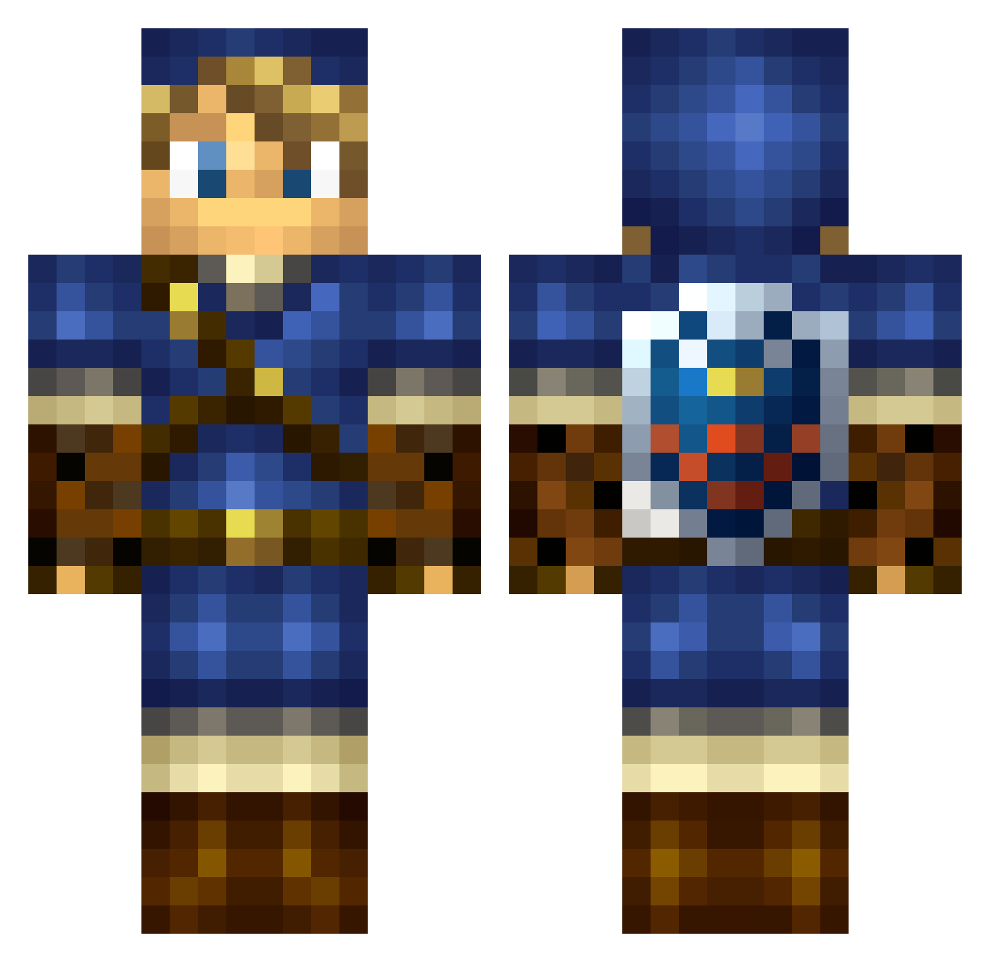 Renudo Minecraft skin, front and back view