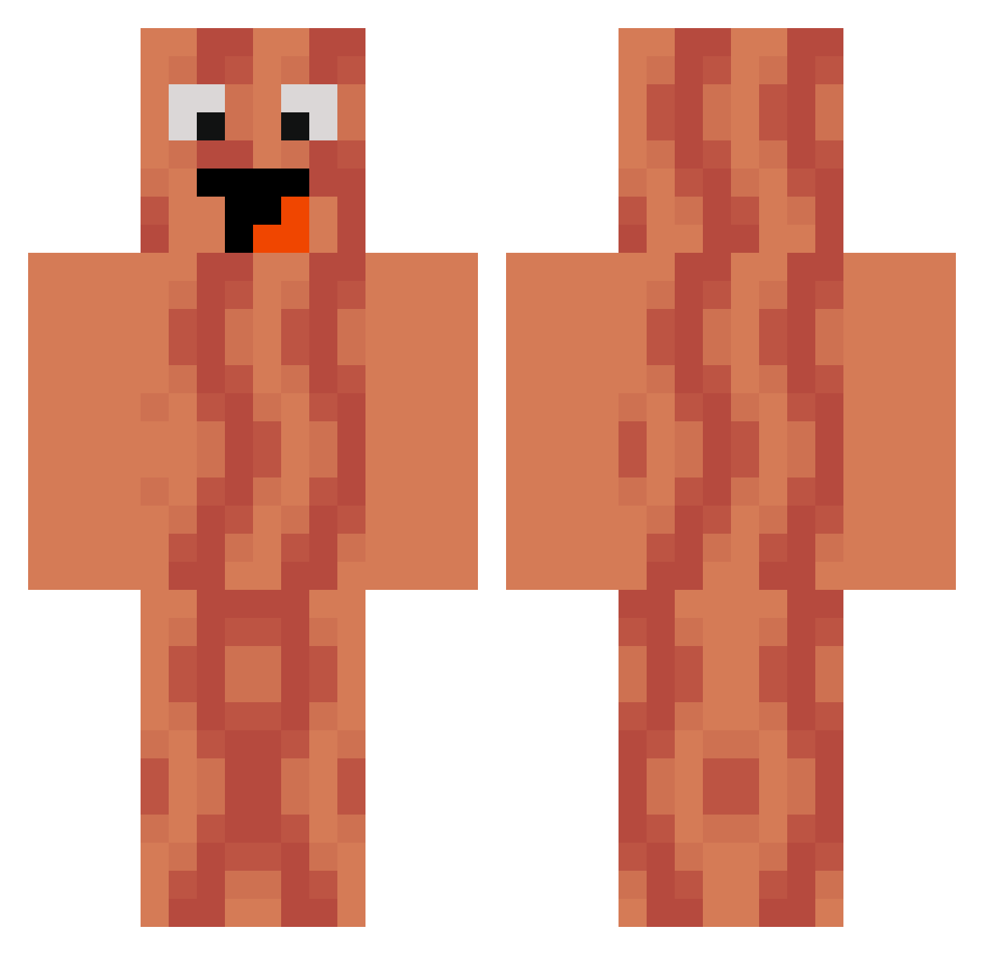 EggEater Minecraft skin, front and back view