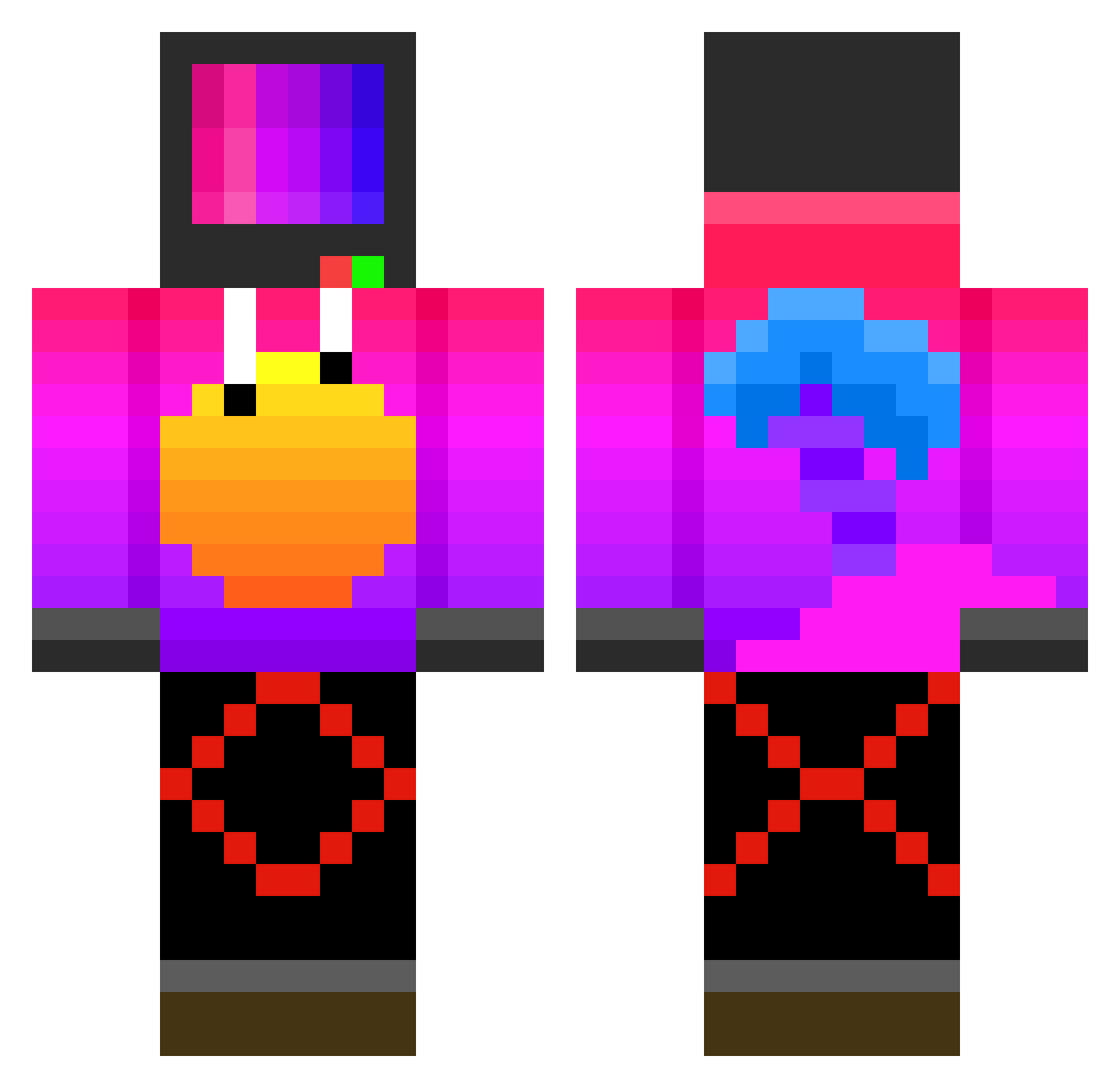 Emerald193 Minecraft skin, front and back view