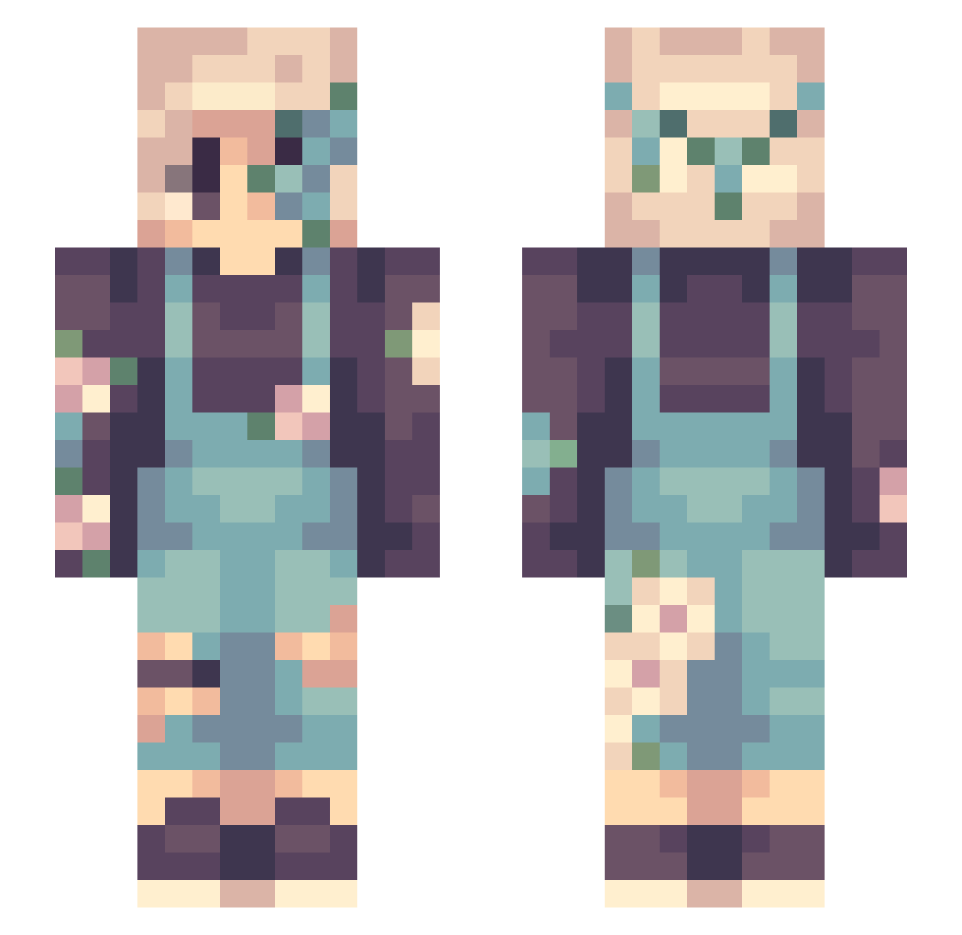 unhealthyy Minecraft skin, front and back view