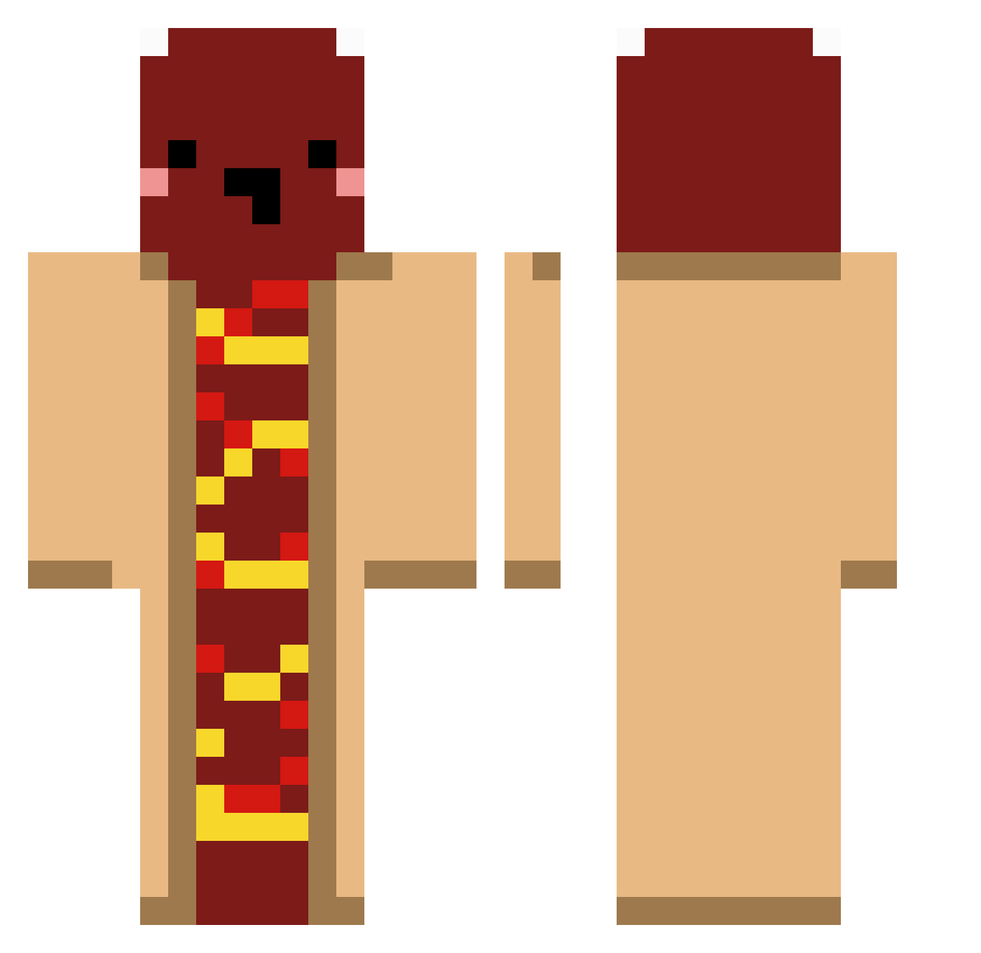 Koodoes Minecraft skin, front and back view