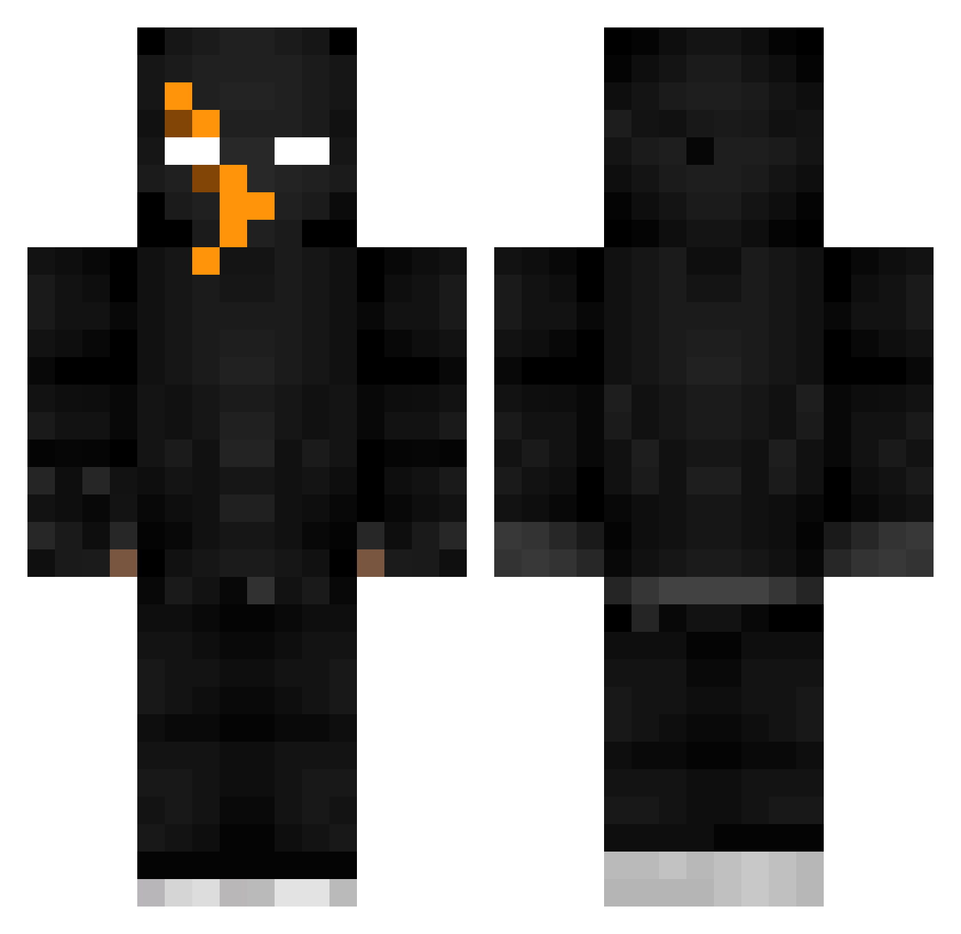 Wuffeee Minecraft skin, front and back view