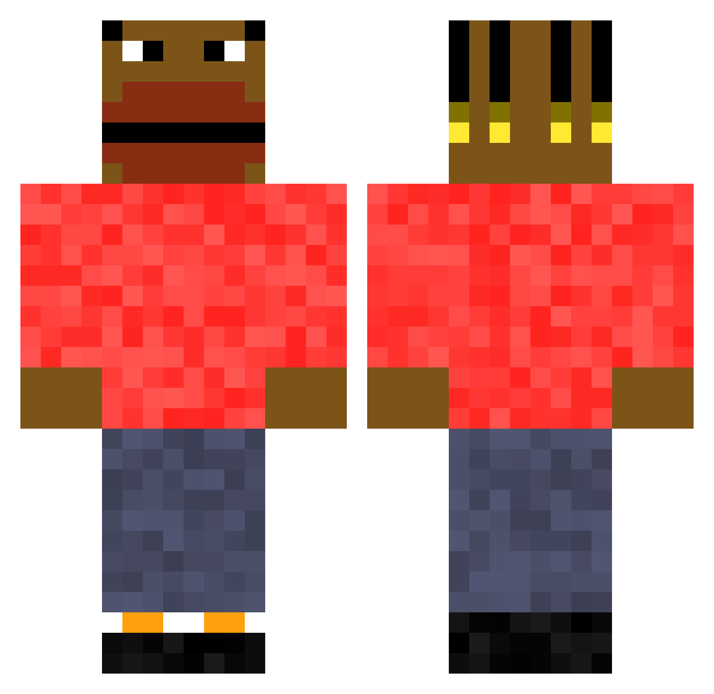 PoopyButtSeygs Minecraft skin, front and back view