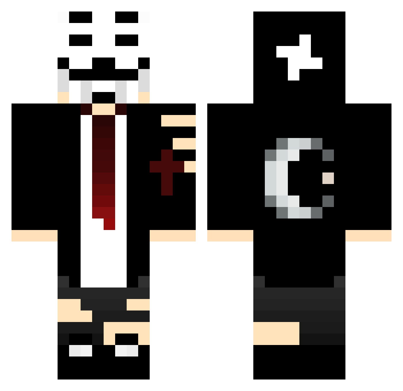 1dw Minecraft skin, front and back view