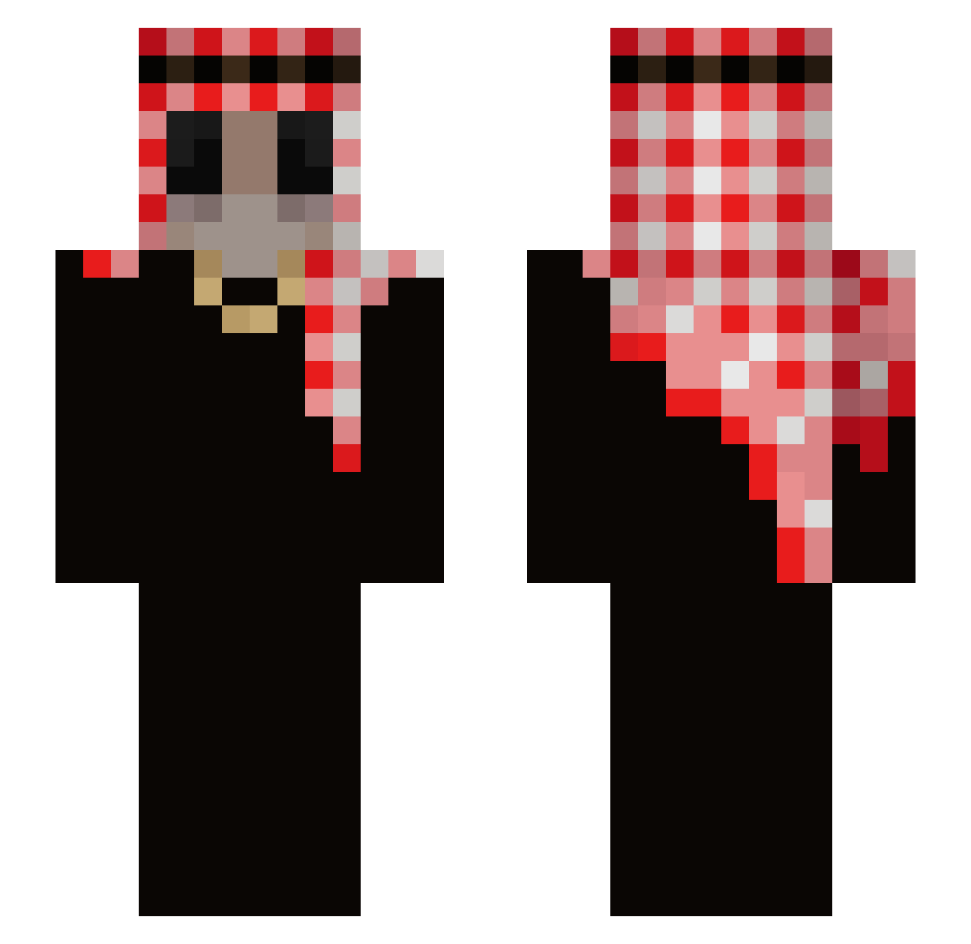 Scase Minecraft skin, front and back view