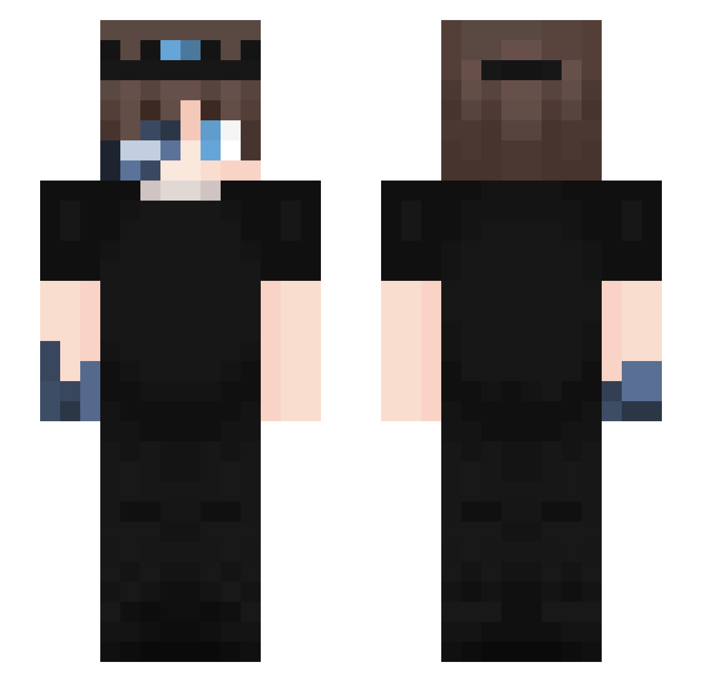 ssvyre Minecraft skin, front and back view