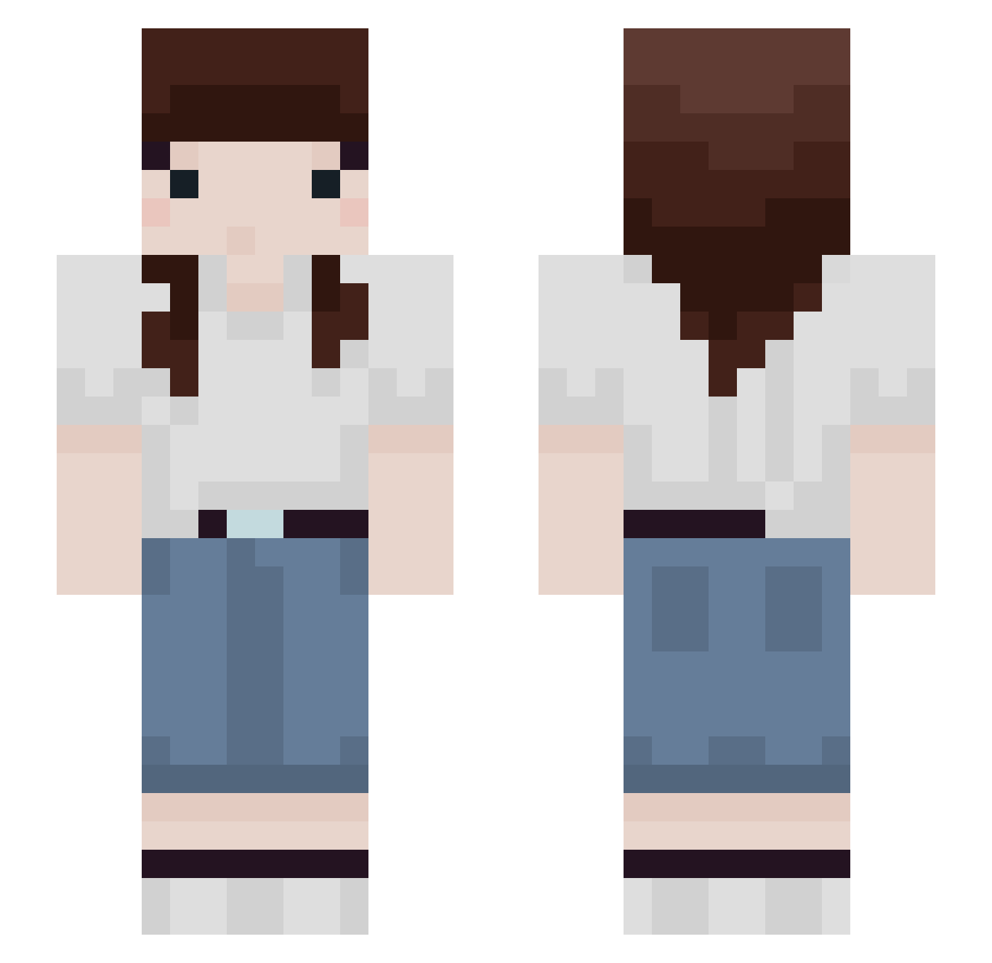 Shakuse Minecraft skin, front and back view