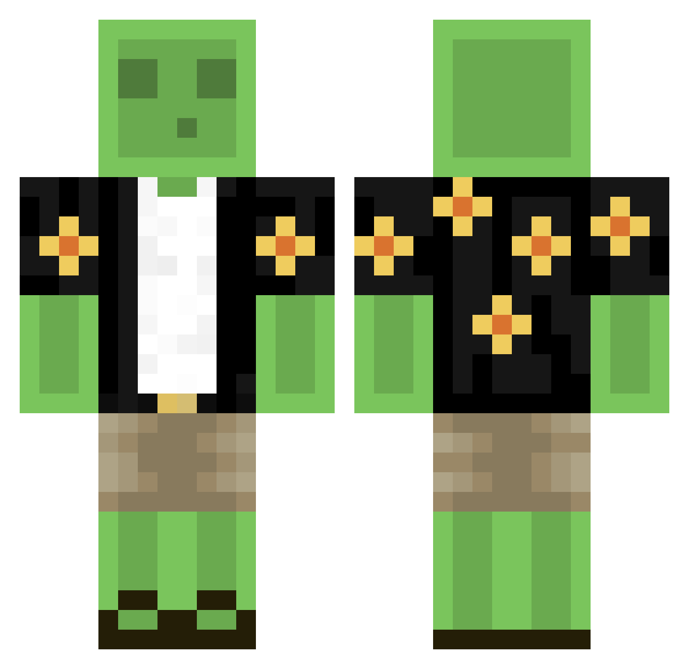 Dustin_Plays Minecraft skin, front and back view