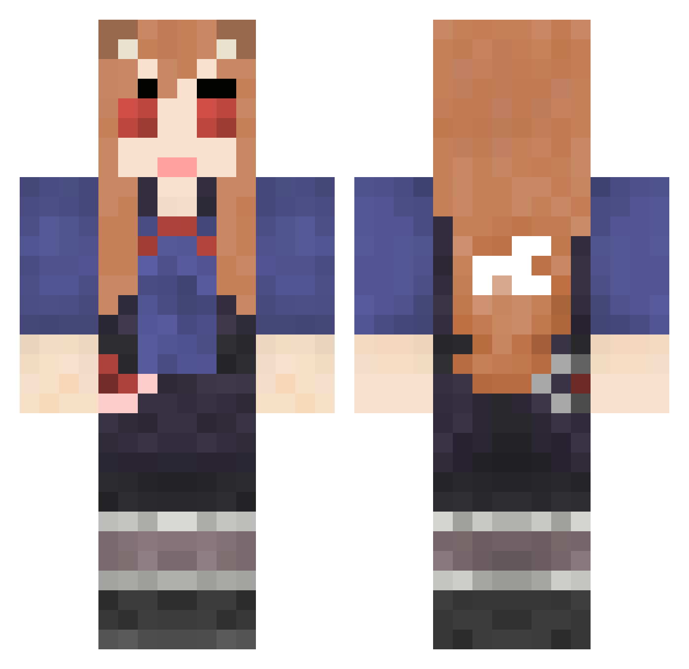 pagne Minecraft skin, front and back view