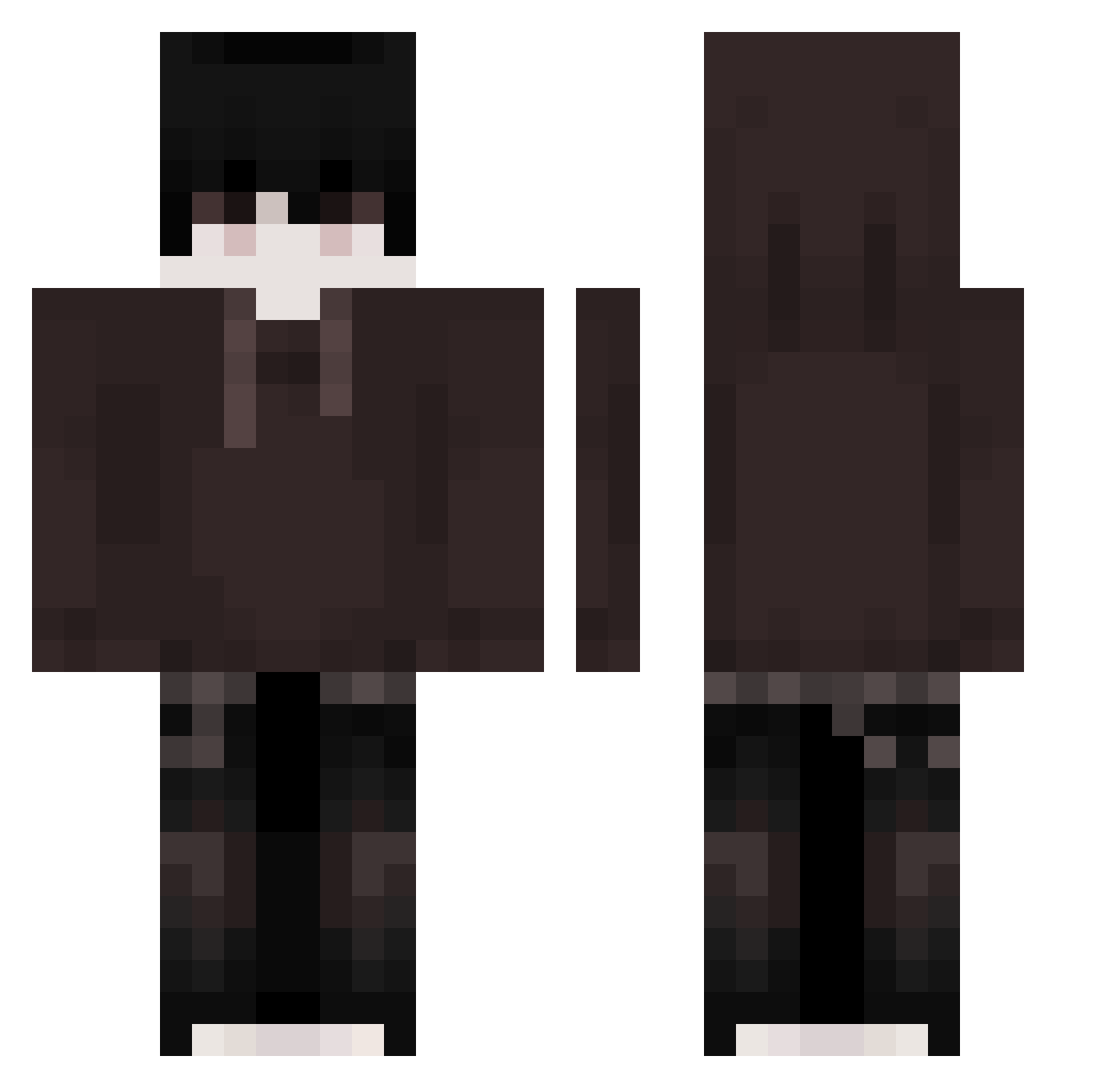 SyeBoy Minecraft skin, front and back view