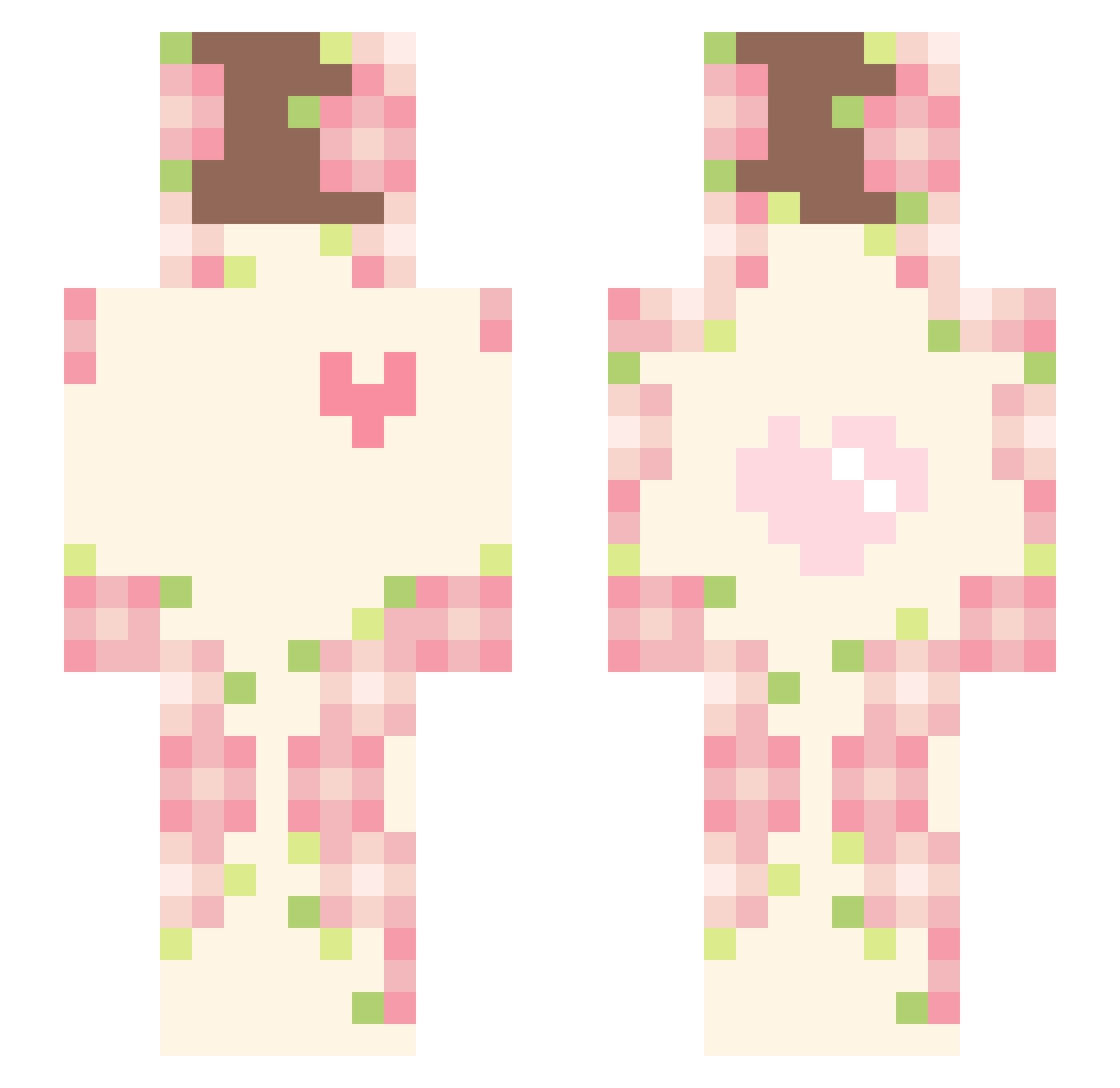 dogkinu Minecraft skin, front and back view