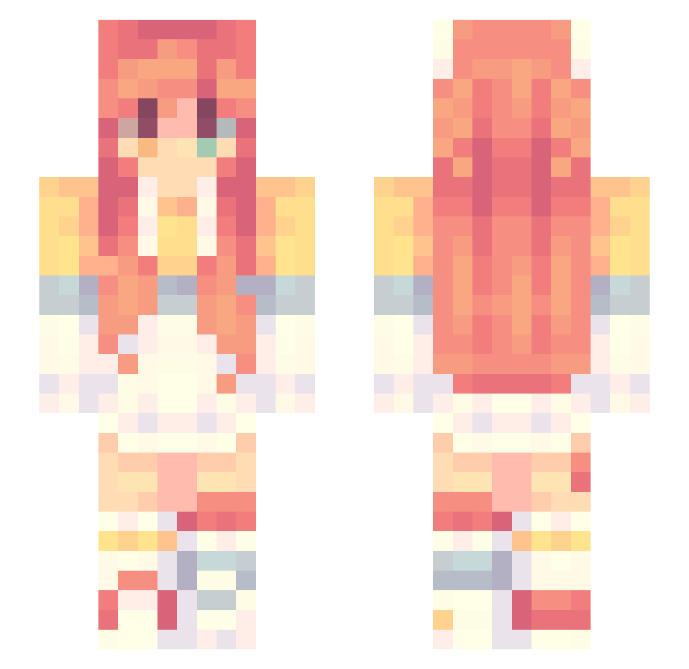 XEONAYP Minecraft skin, front and back view