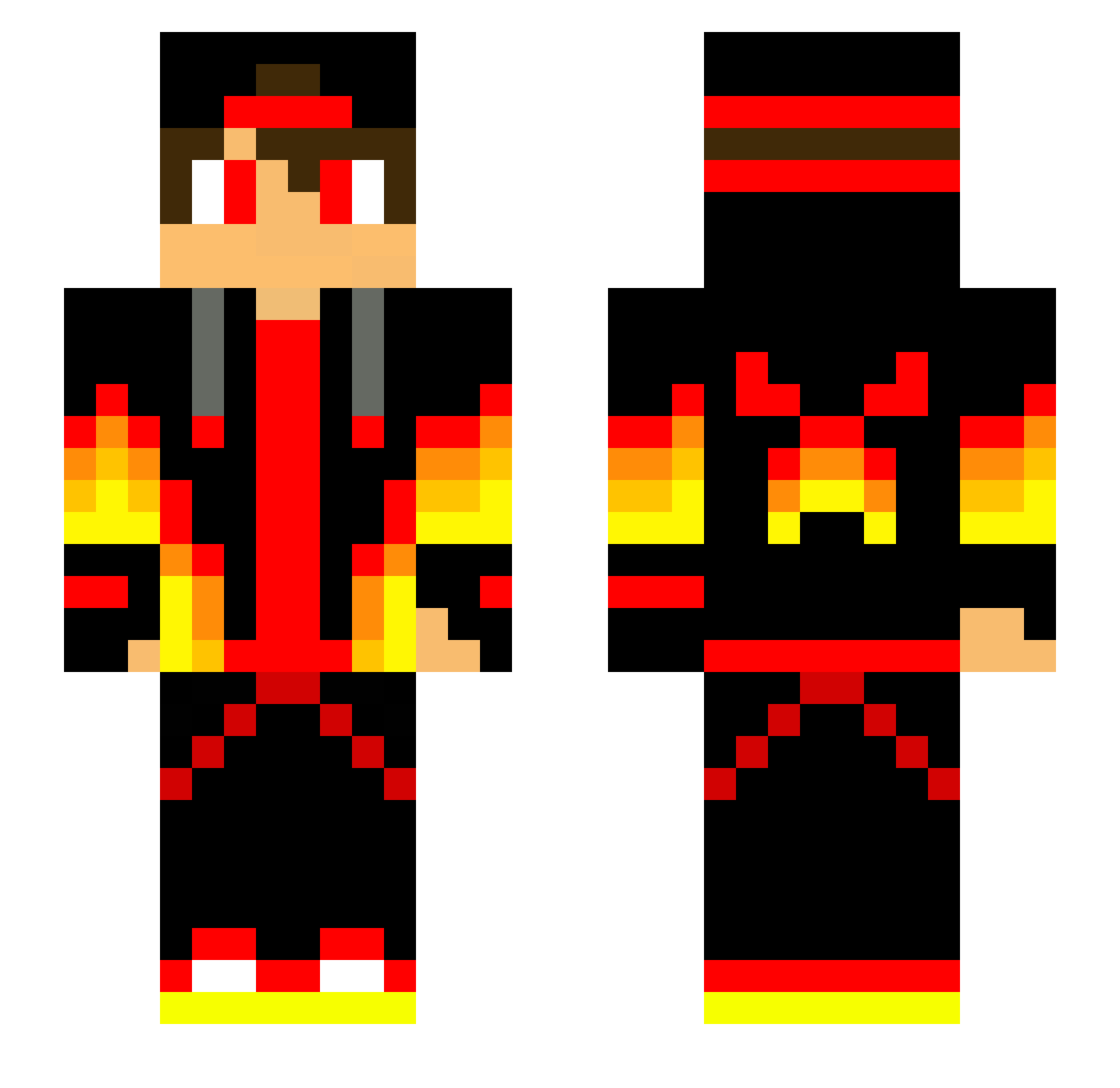 Smither Minecraft skin, front and back view