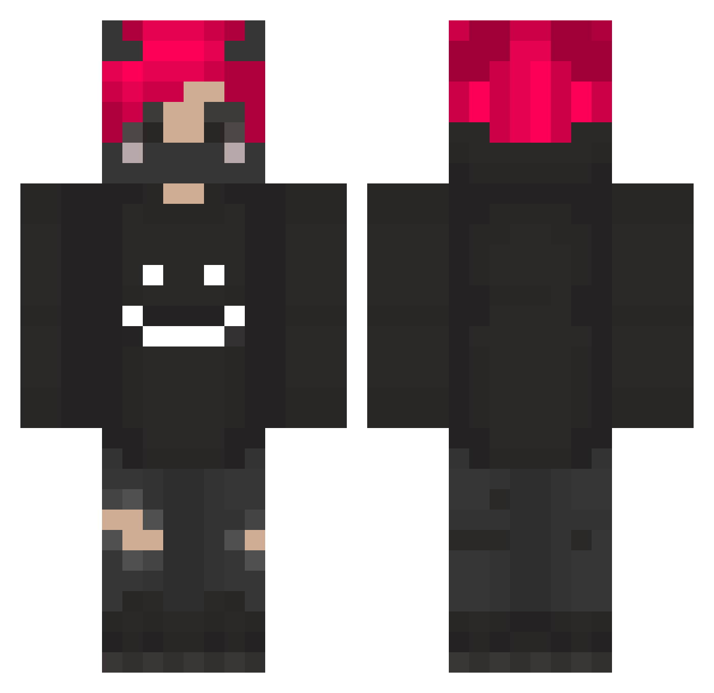 Valmalis Minecraft skin, front and back view