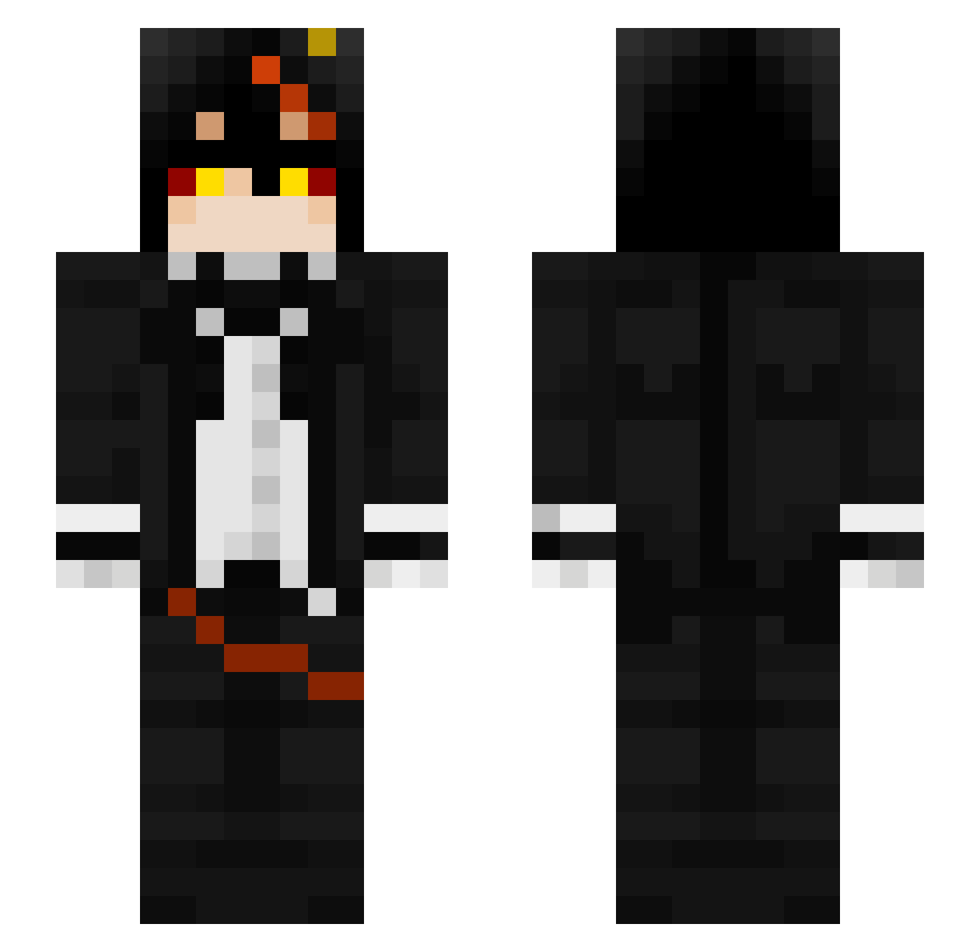 Voltech10 Minecraft skin, front and back view