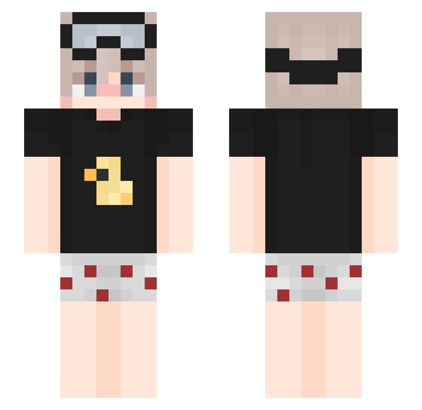 Franc3sch1n0 Minecraft skin, front and back view