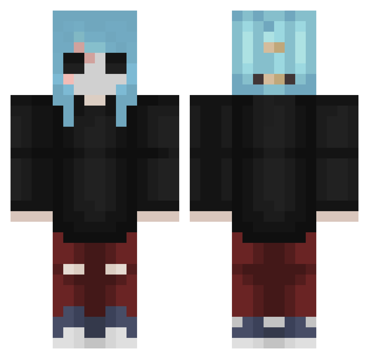 VanillaZombie Minecraft skin, front and back view