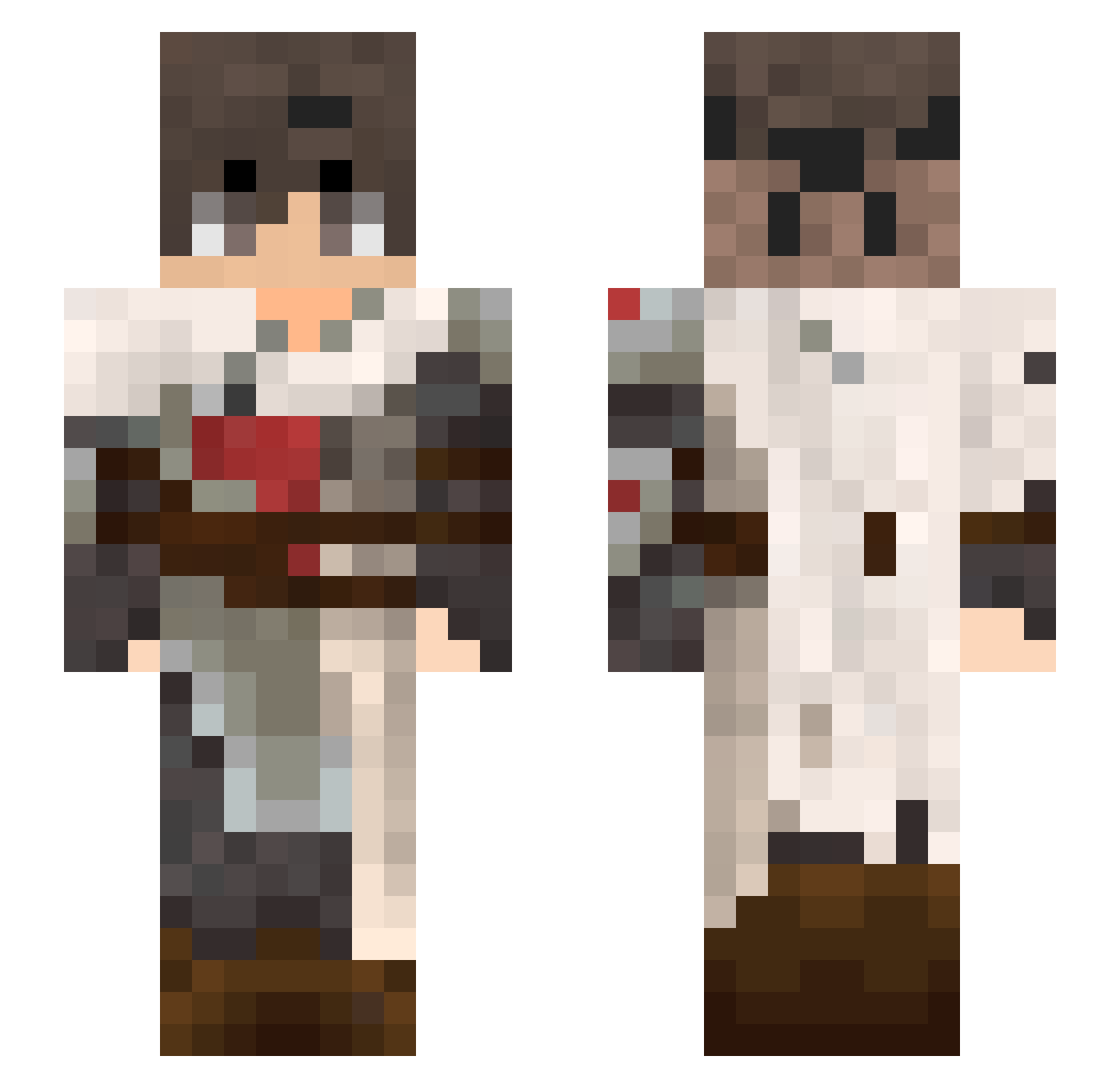 Eur0pean Minecraft skin, front and back view