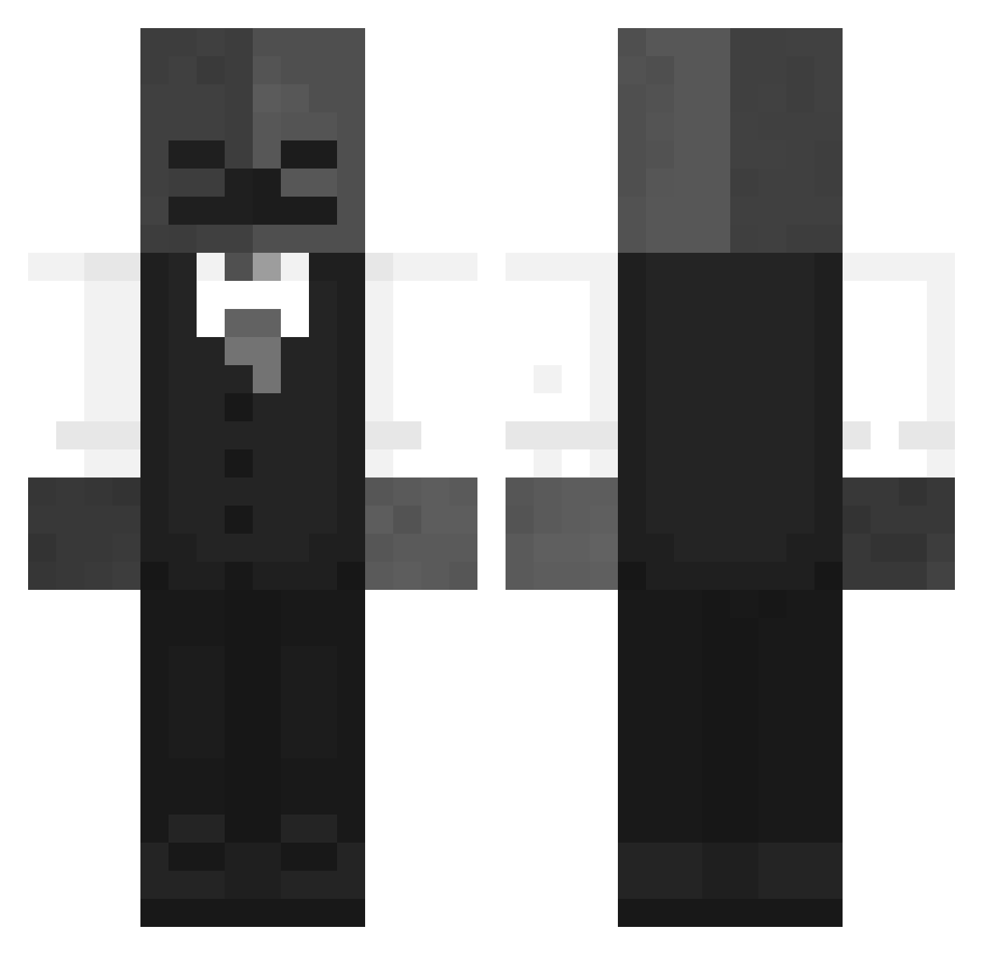 Qxrve Minecraft skin, front and back view