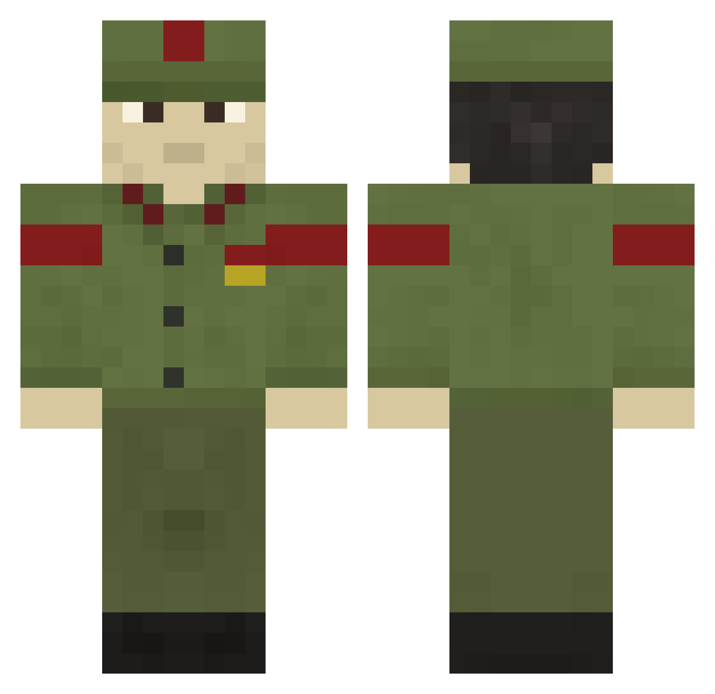 VICTORY1945 Minecraft skin, front and back view
