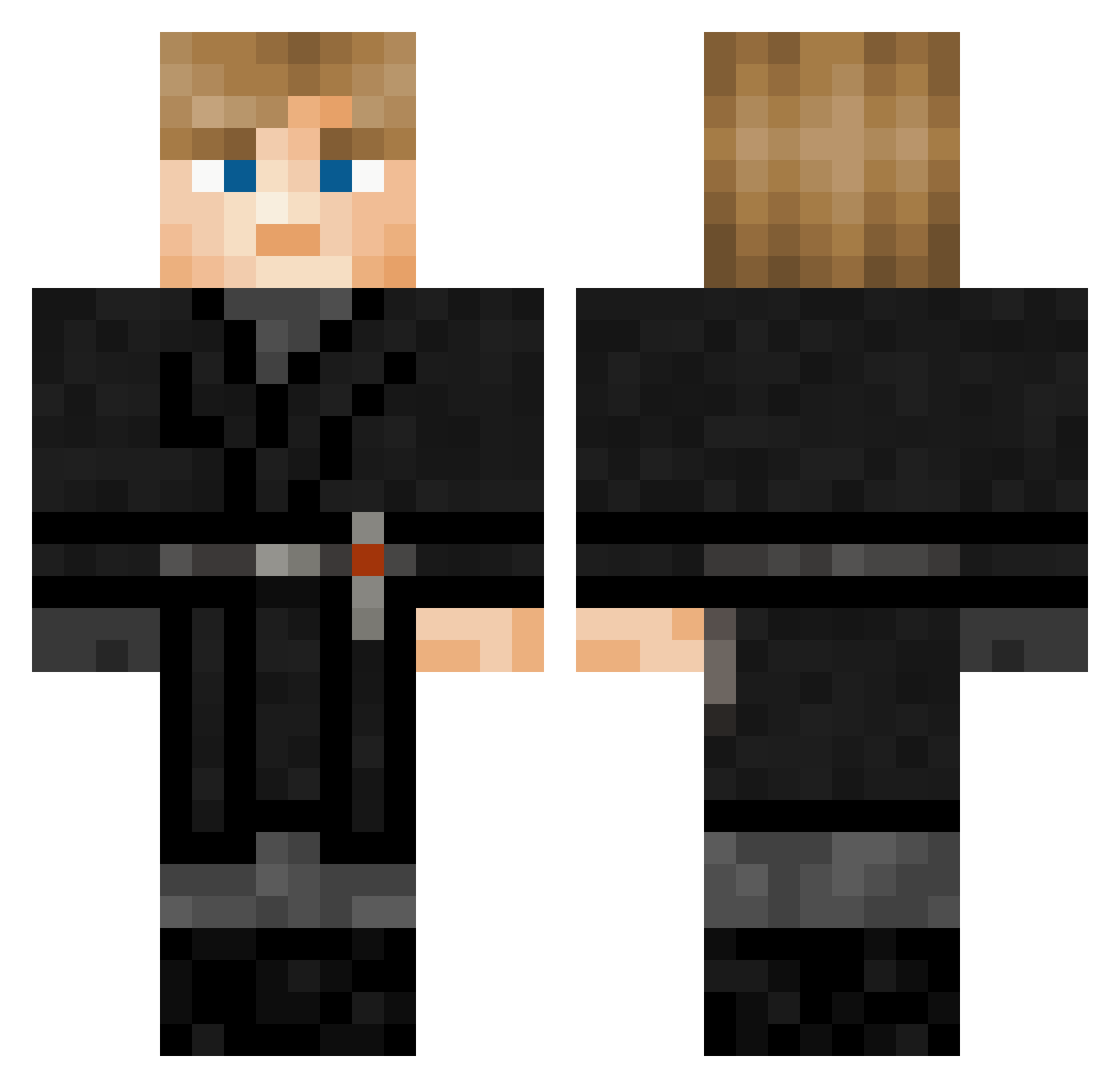 Lewinss Minecraft skin, front and back view