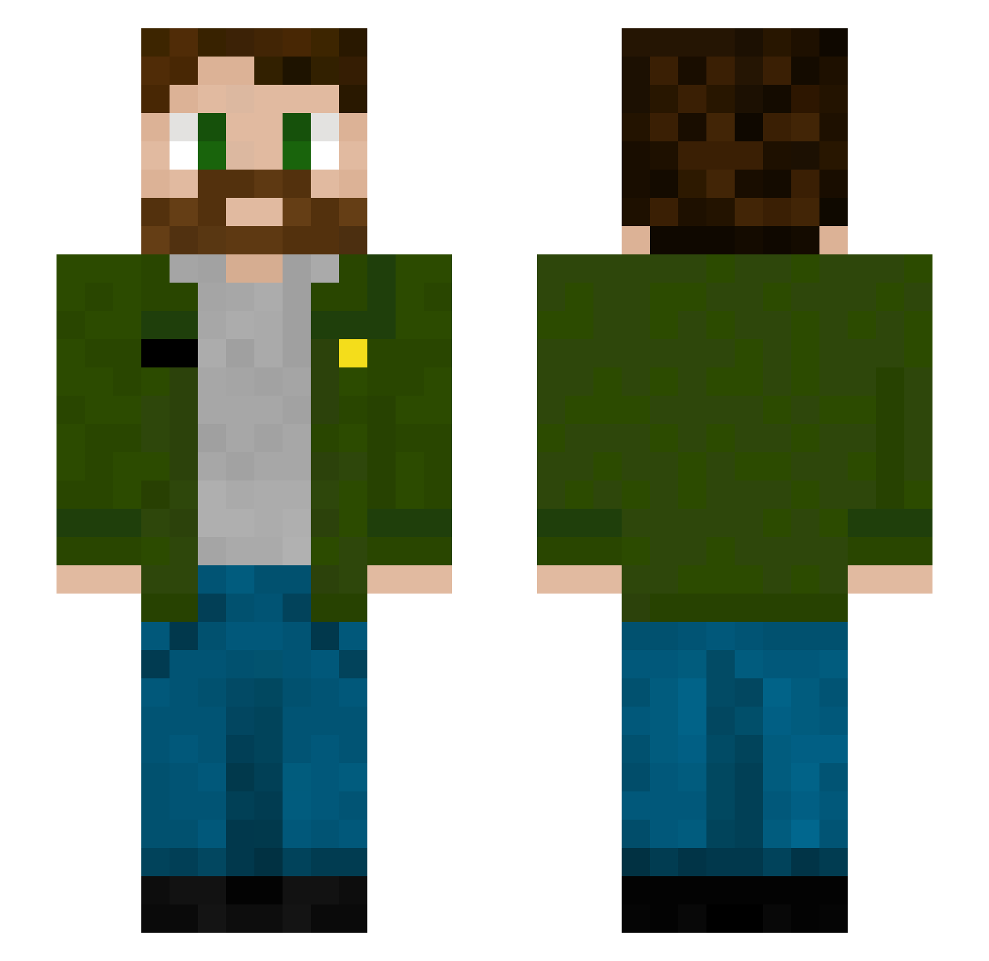 KronosStyx Minecraft skin, front and back view