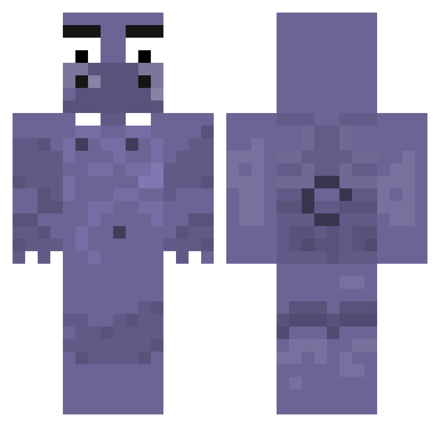 vikcher Minecraft skin, front and back view