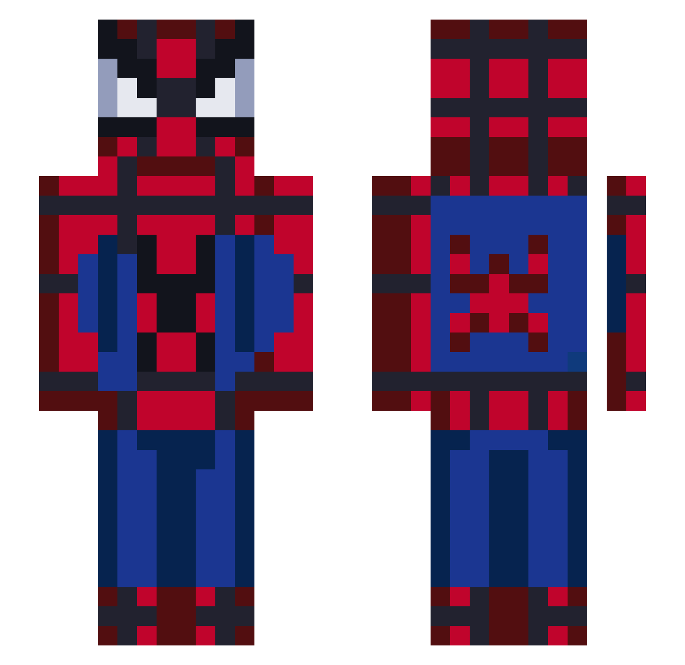 Ruairi18808 Minecraft skin, front and back view