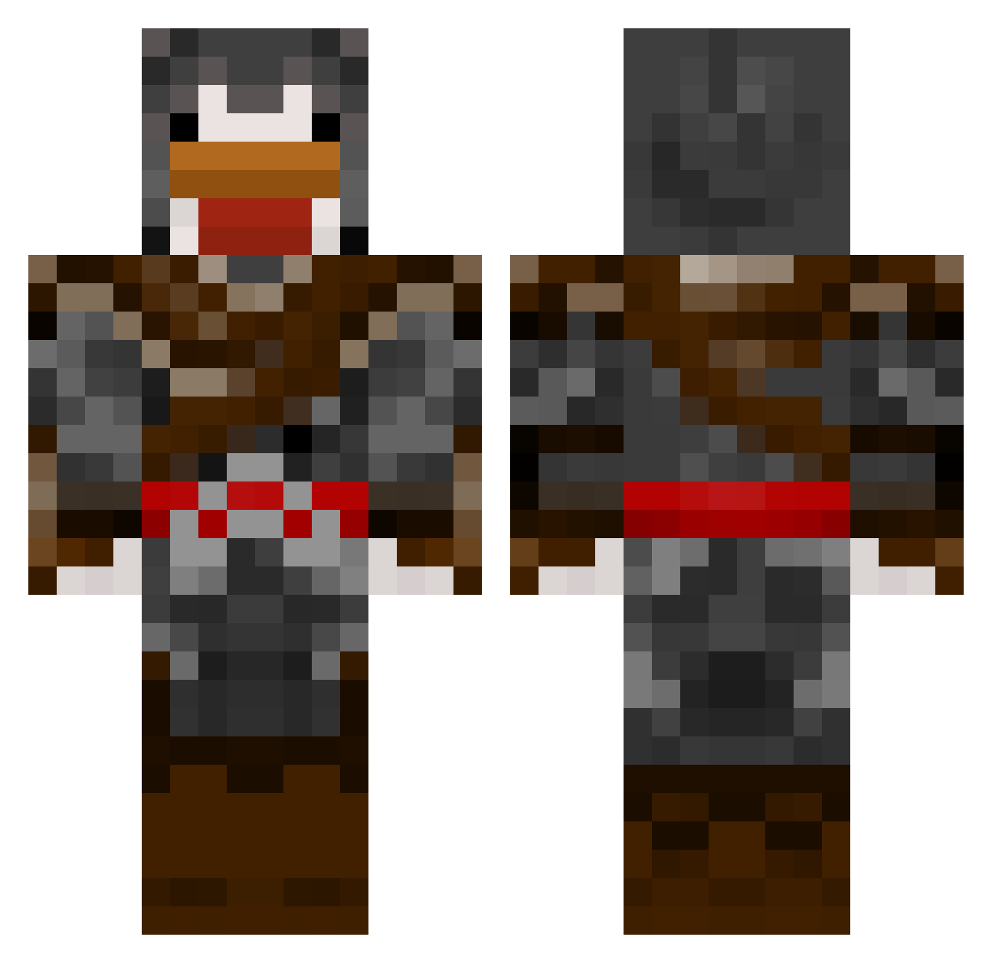 DraculaYT091 Minecraft skin, front and back view