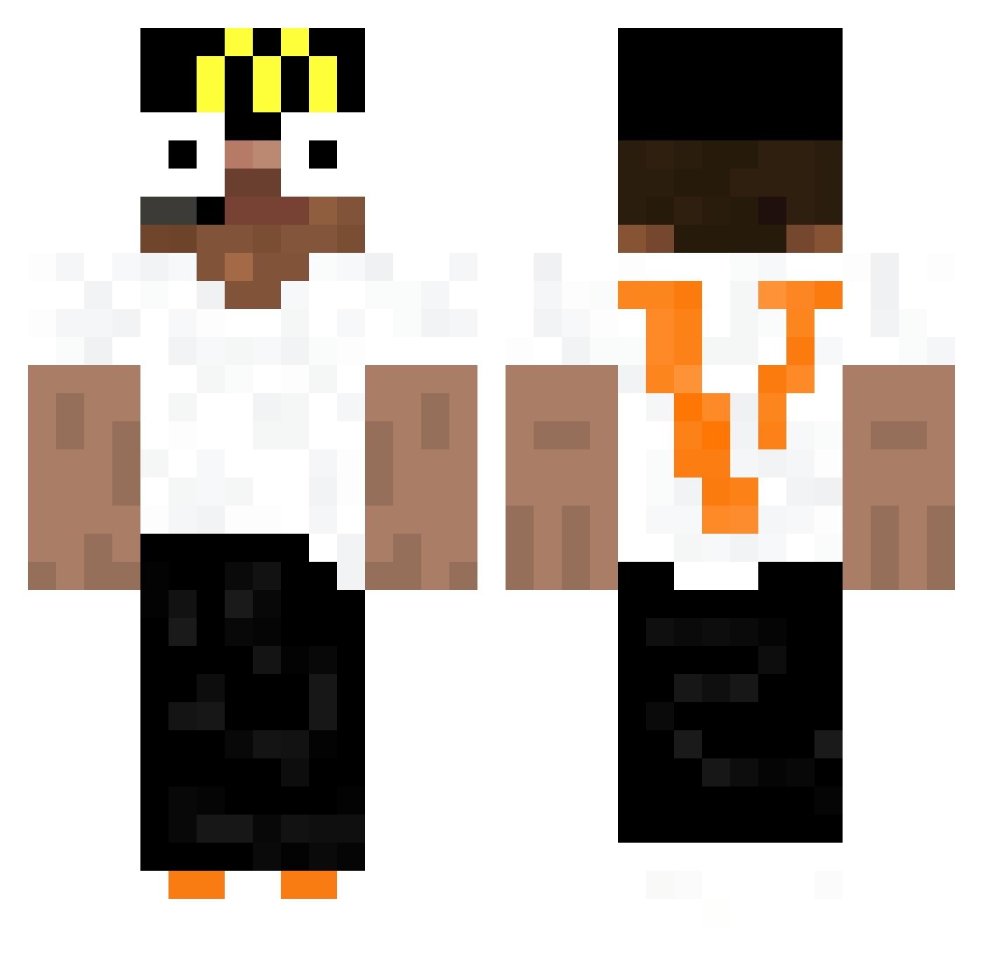 hxckzsz Minecraft skin, front and back view
