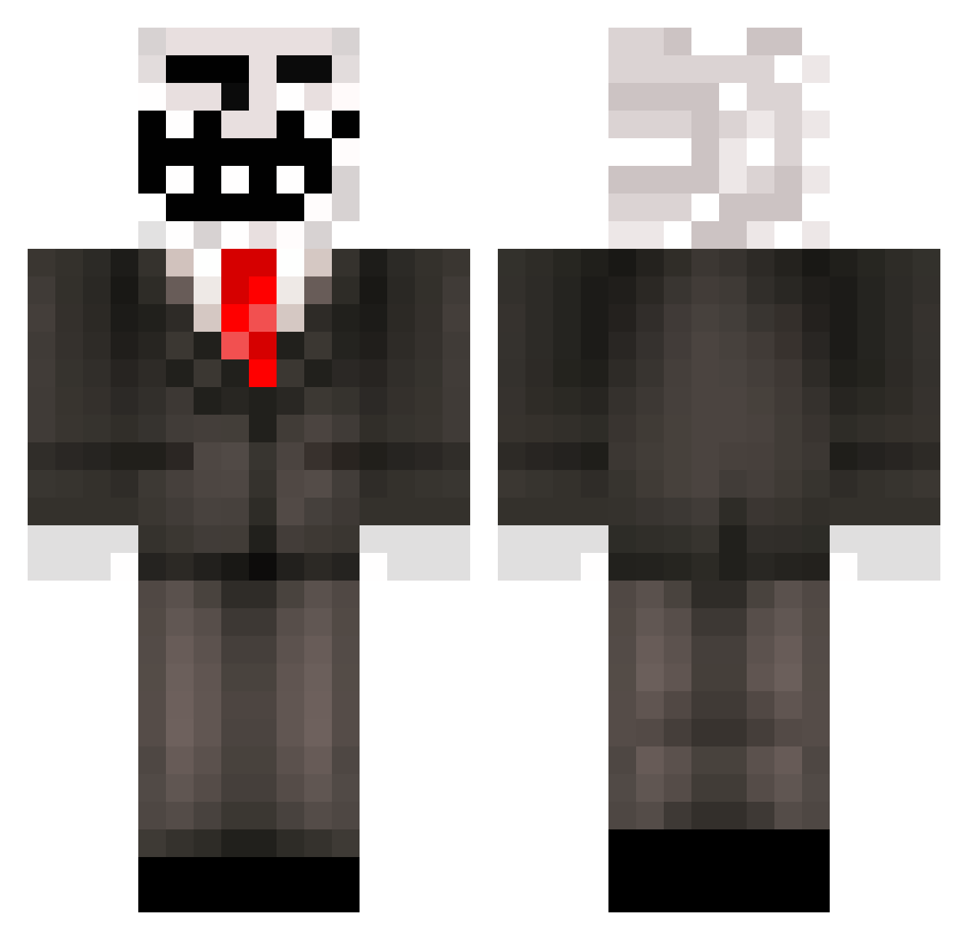 h8all Minecraft skin, front and back view