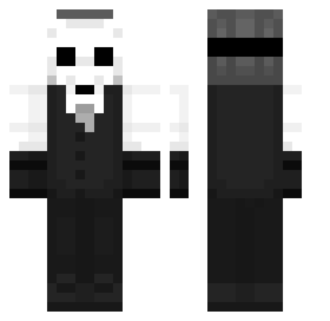 UnkShadows Minecraft skin, front and back view