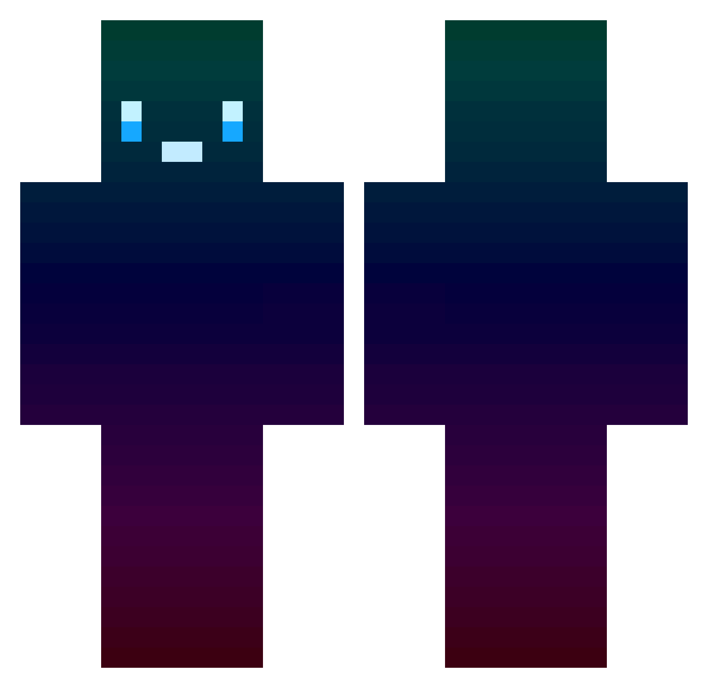 Poulet_Pane Minecraft skin, front and back view