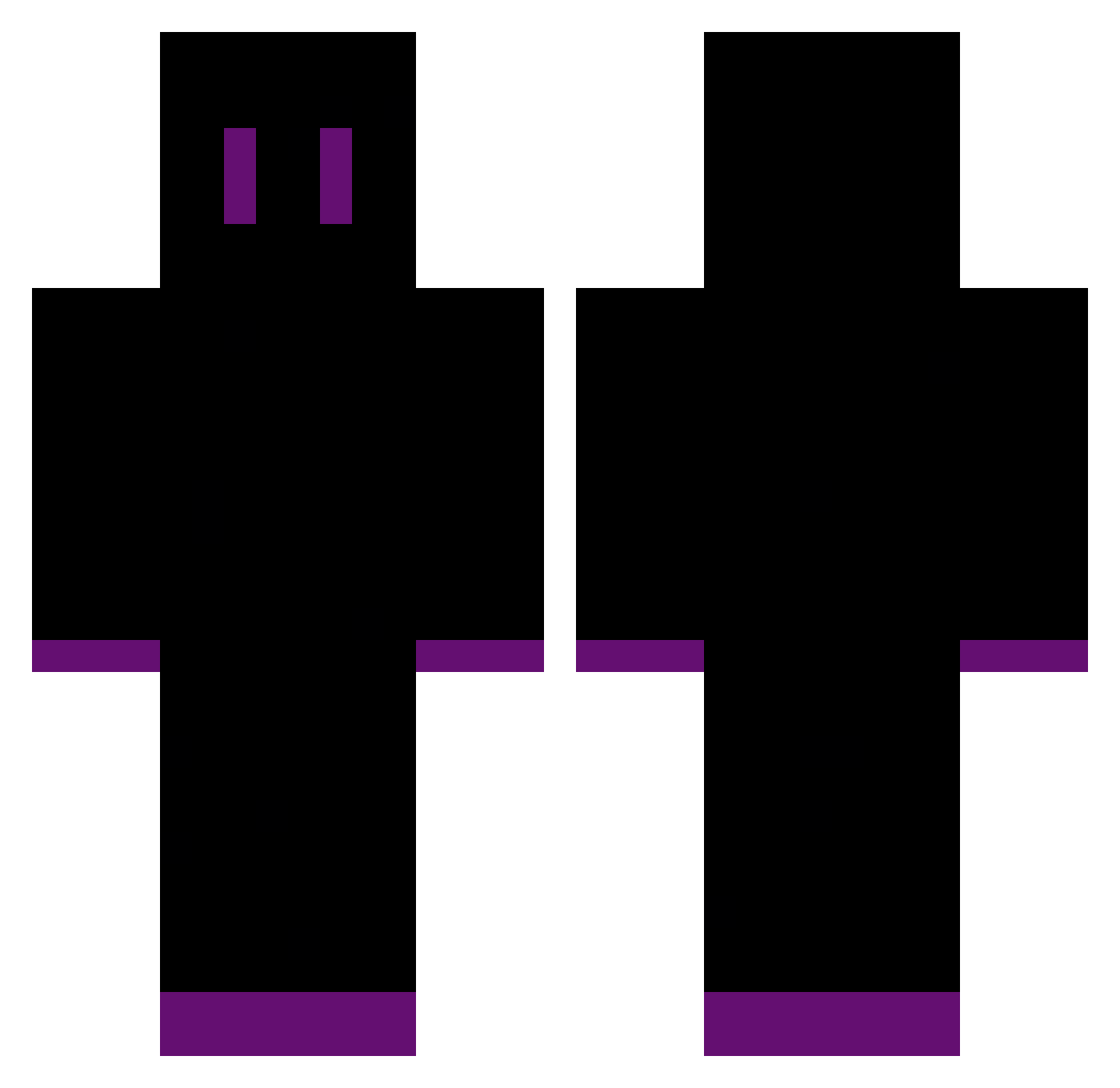 UnV3rsa Minecraft skin, front and back view