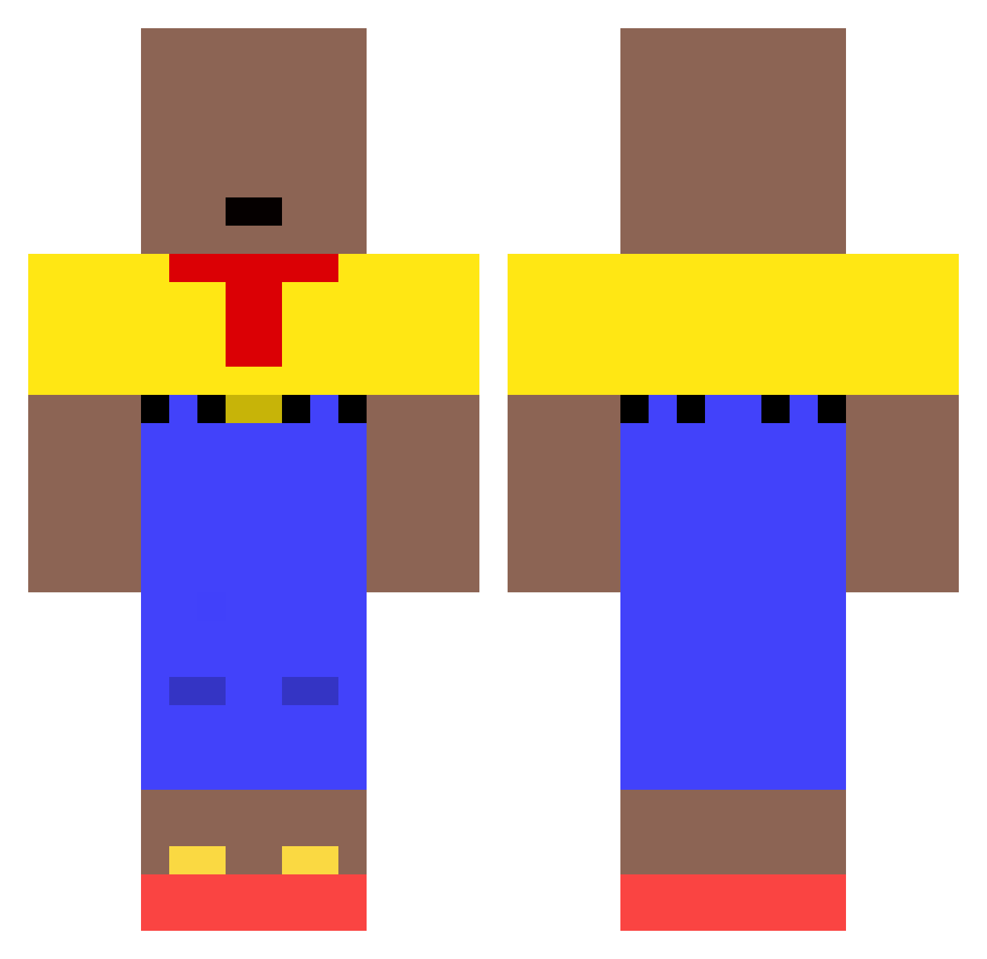 WeaponXWolverine Minecraft skin, front and back view