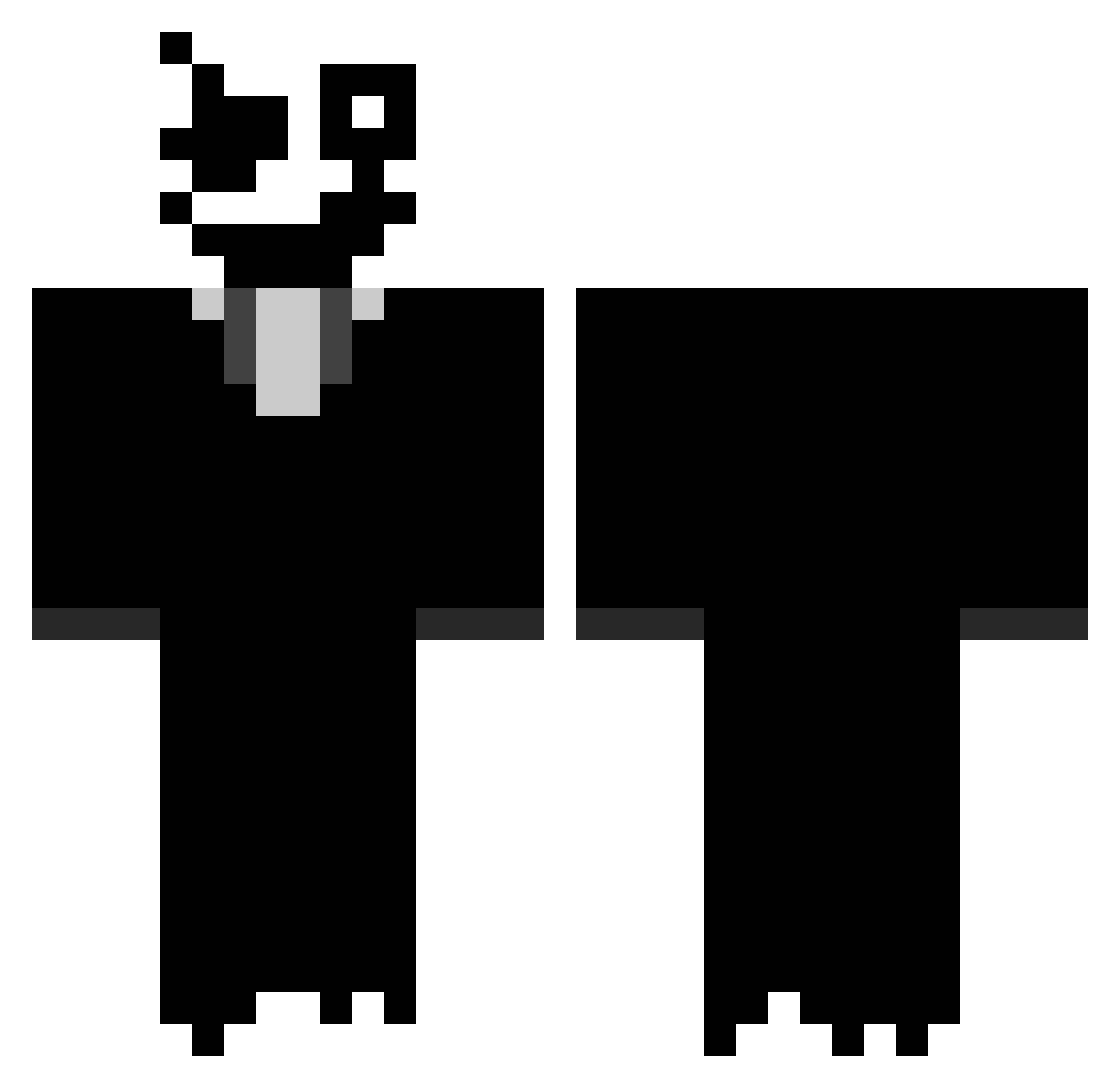 MakaWuhu Minecraft skin, front and back view