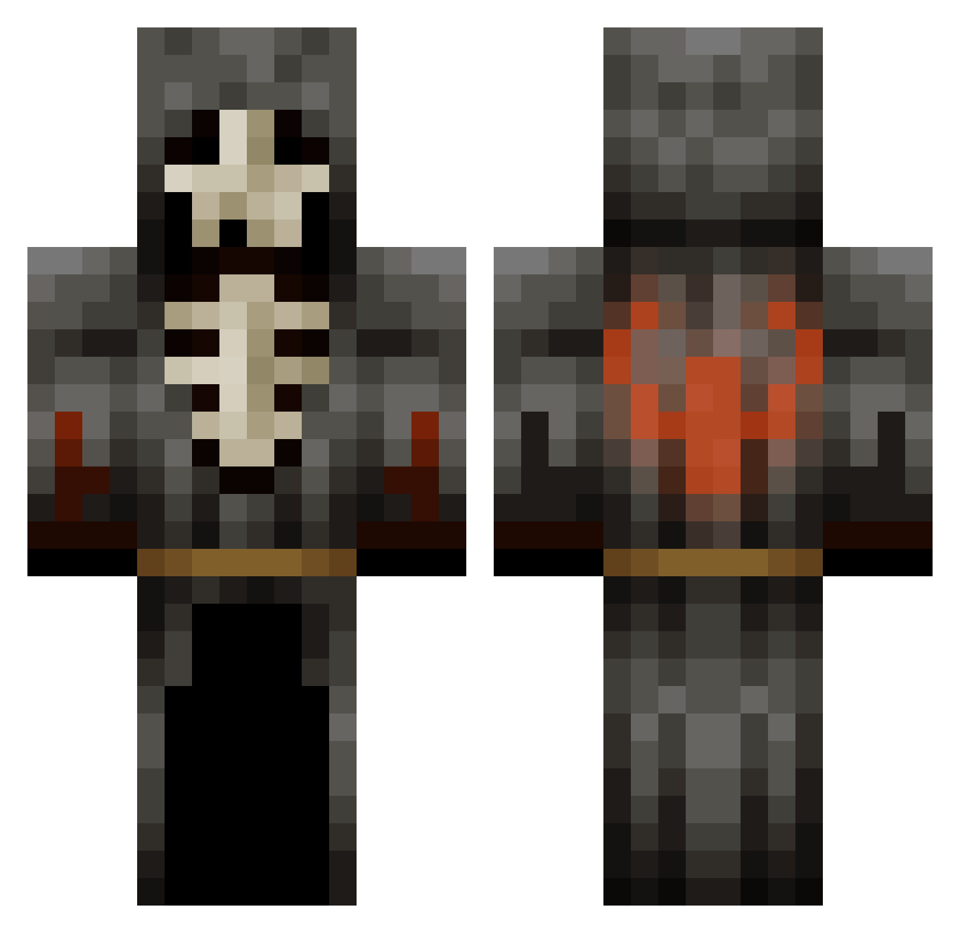 JonahBlocks Minecraft skin, front and back view