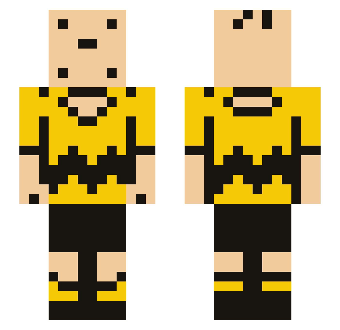 longpiggy Minecraft skin, front and back view