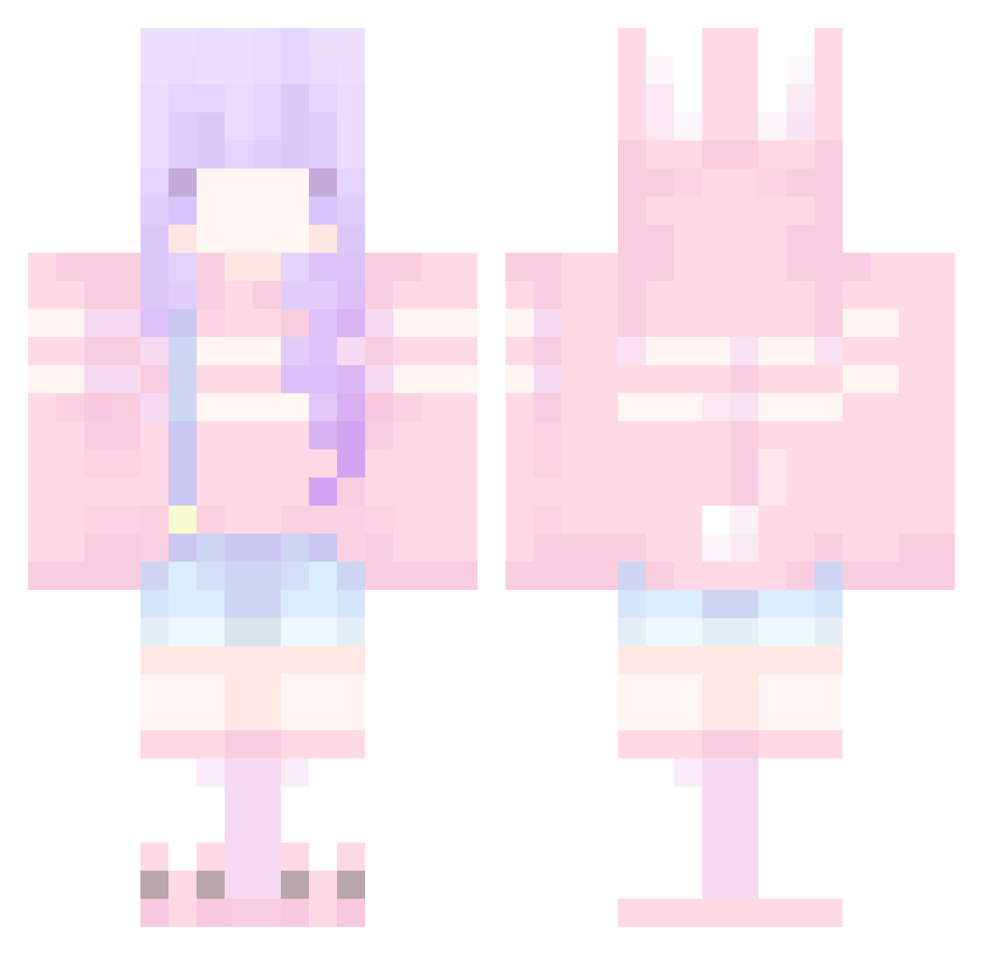 unbanporgg Minecraft skin, front and back view