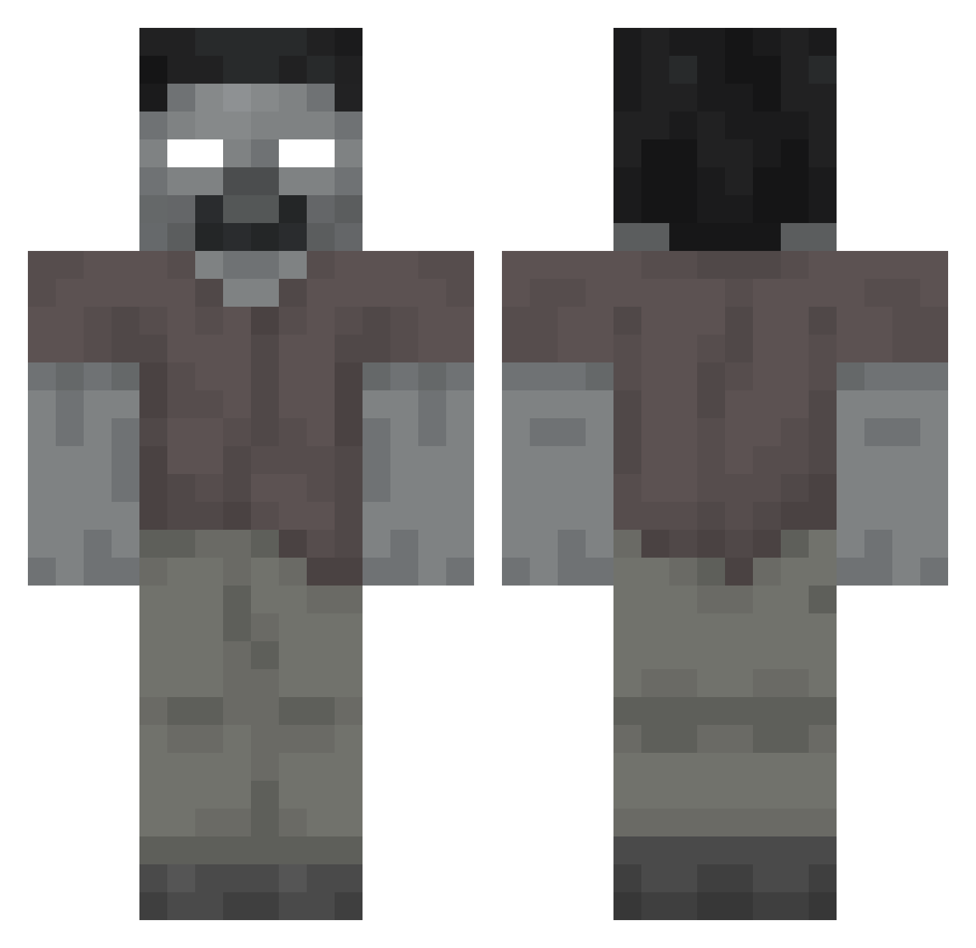 RexBad Minecraft skin, front and back view