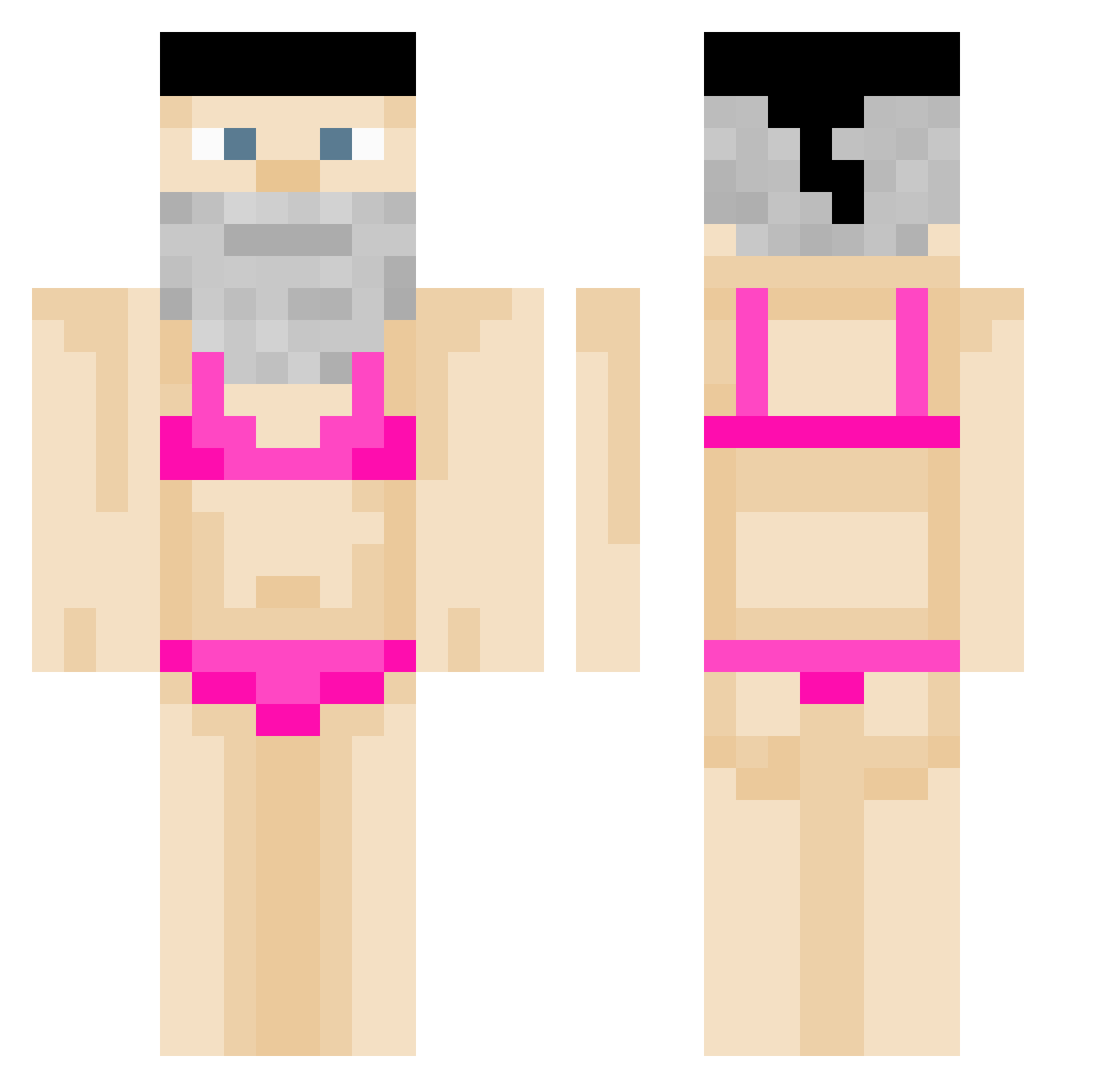 twilled Minecraft skin, front and back view
