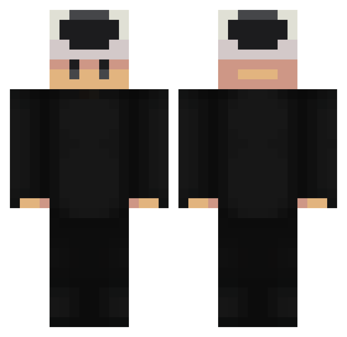 War_ Minecraft skin, front and back view