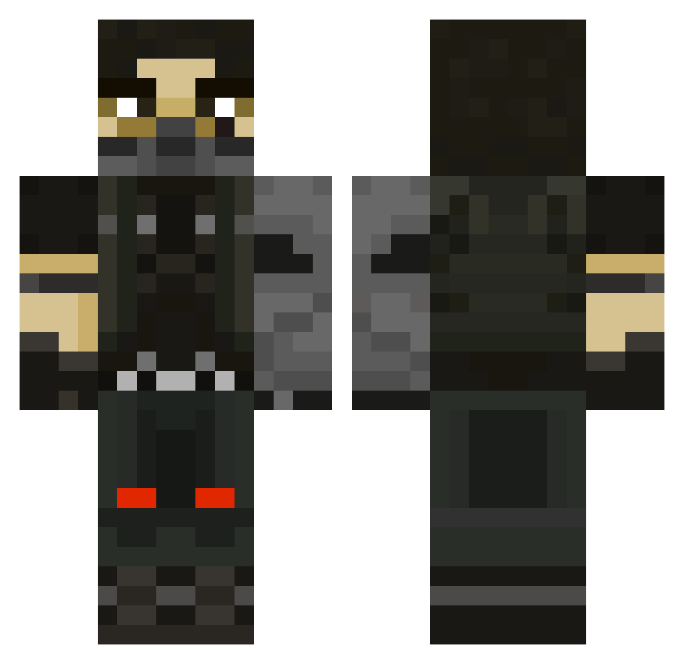 IKnowGlizzy Minecraft skin, front and back view