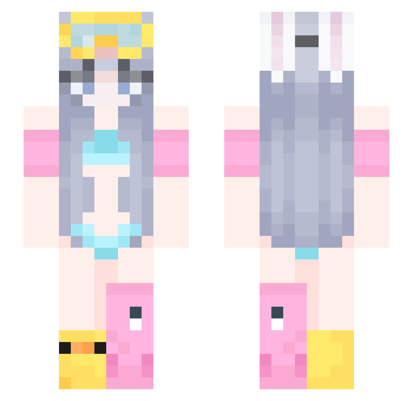 Zeus41623 Minecraft skin, front and back view